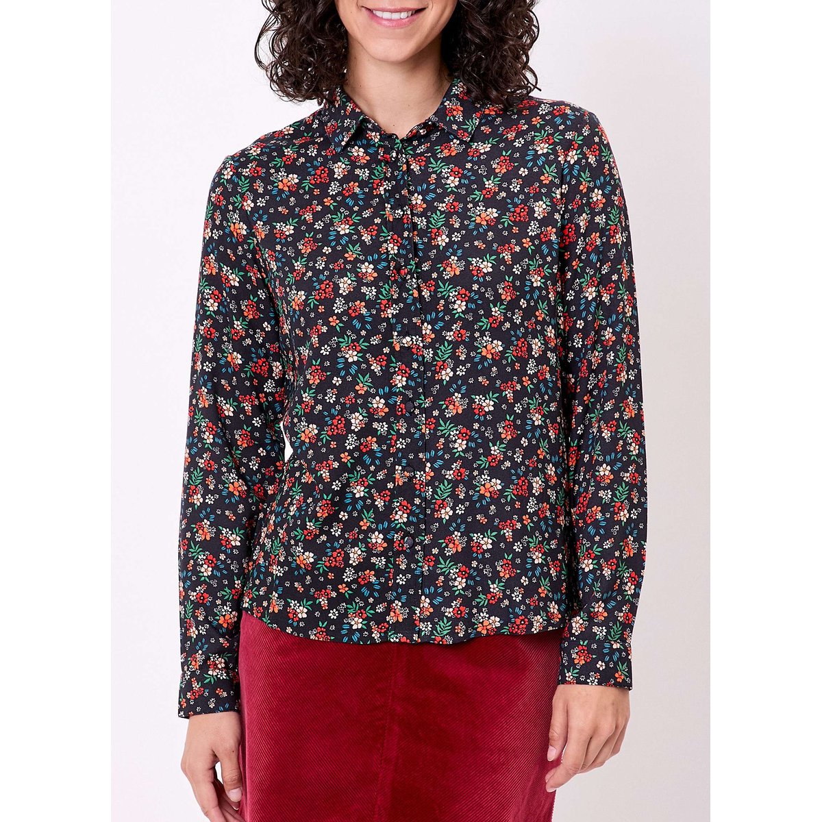 Chemisier imprimé droit fluide MARGE noir multi, PRINCESSE NOMADE