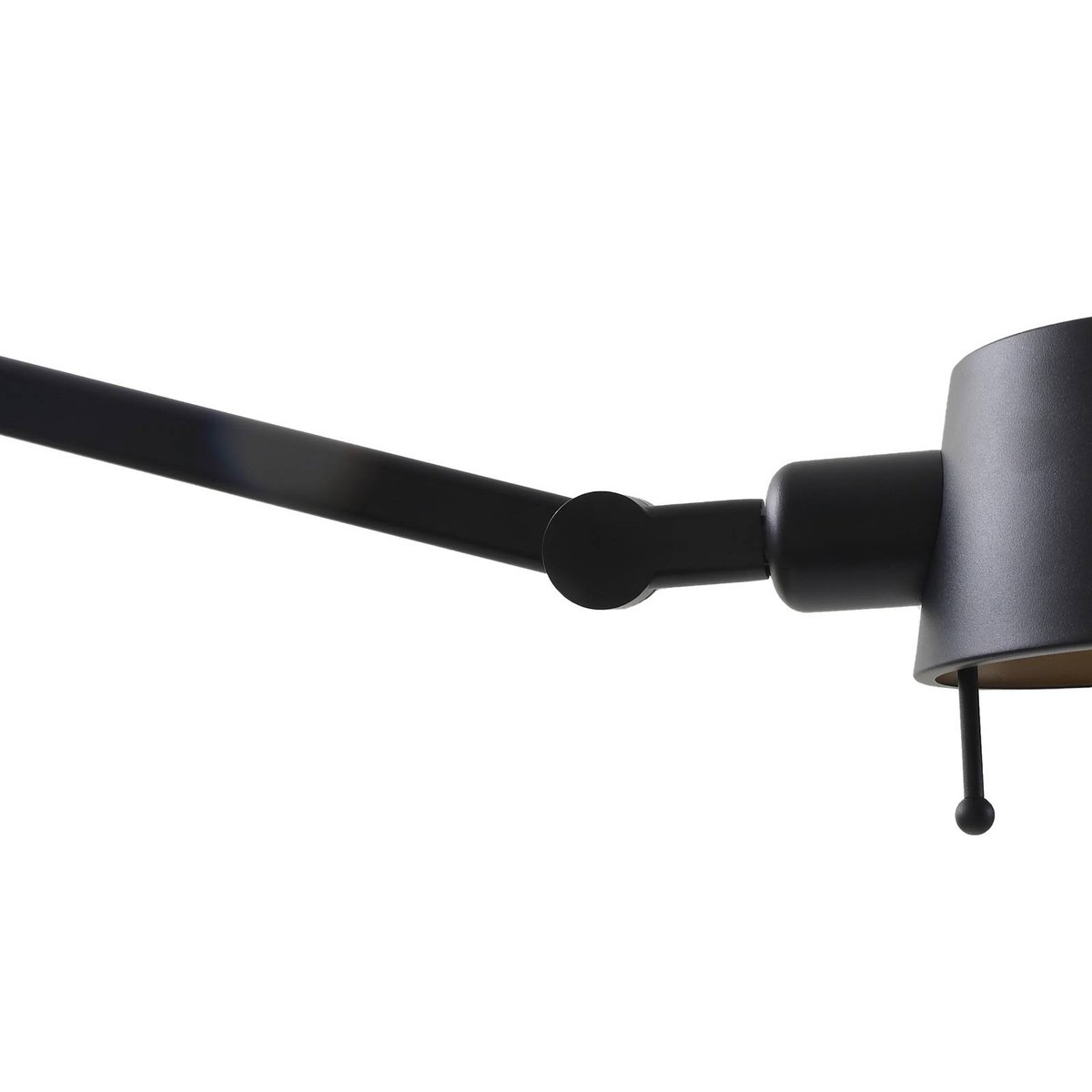 Lampadaire en métal moderne, Silka noir, or, LUCANDE