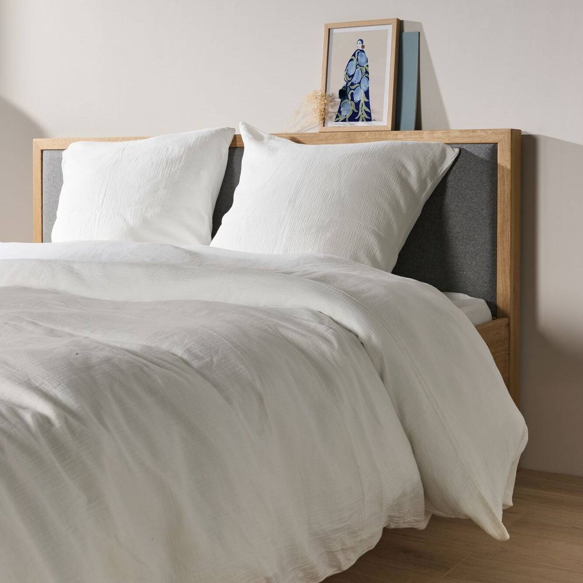 Housse de couette gaze de coton bio - LOU blanc, CAMIF