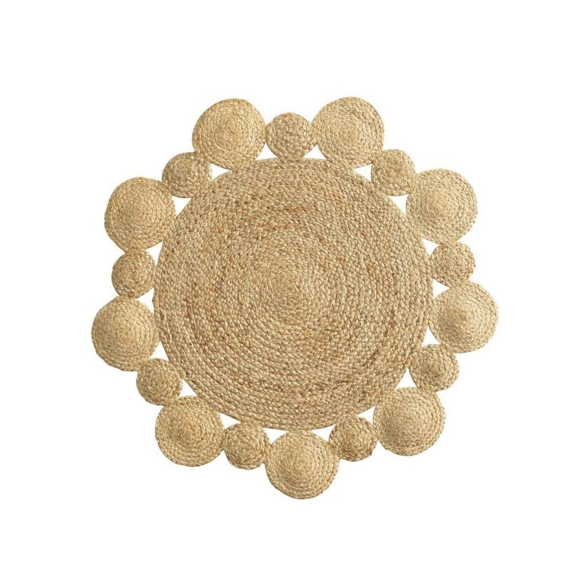 Tapis Rond Jute Ajouré 90 Cordou beige, DECORATIE