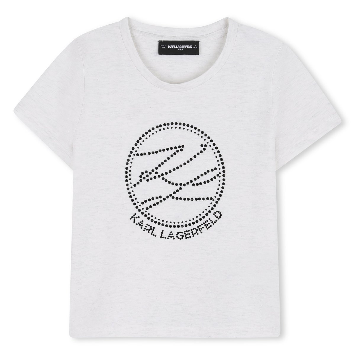 Tee-shirt manches courtes argent blanc, KARL LAGERFELD KIDS