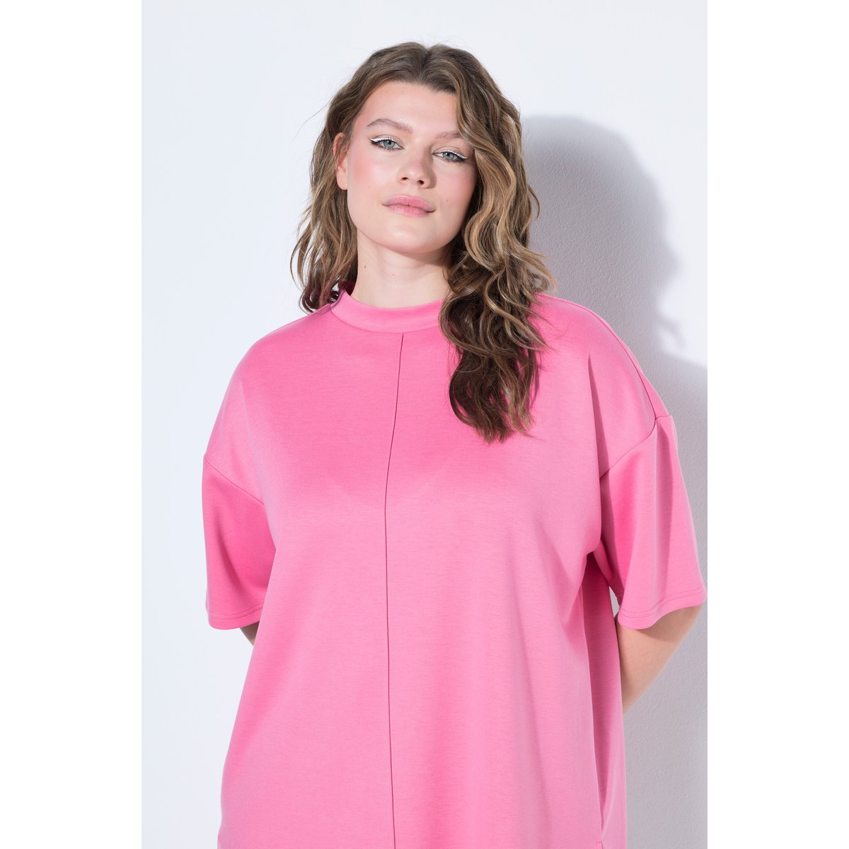 T-shirt oversize en jersey scuba rose vif, STUDIO UNTOLD