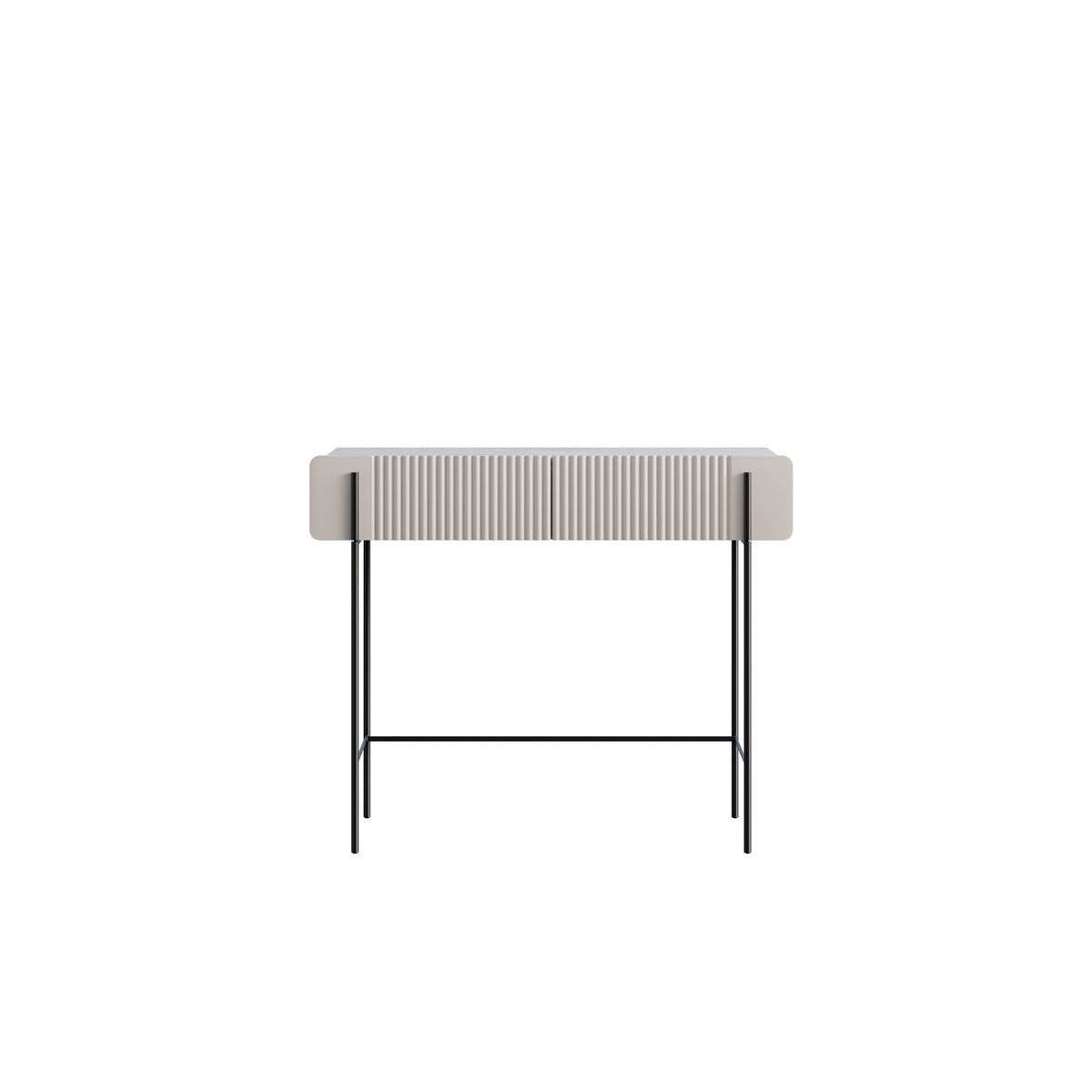 Console 100 cm panneaux de particules et MDF, MATHILDE beige, BOBOCHIC