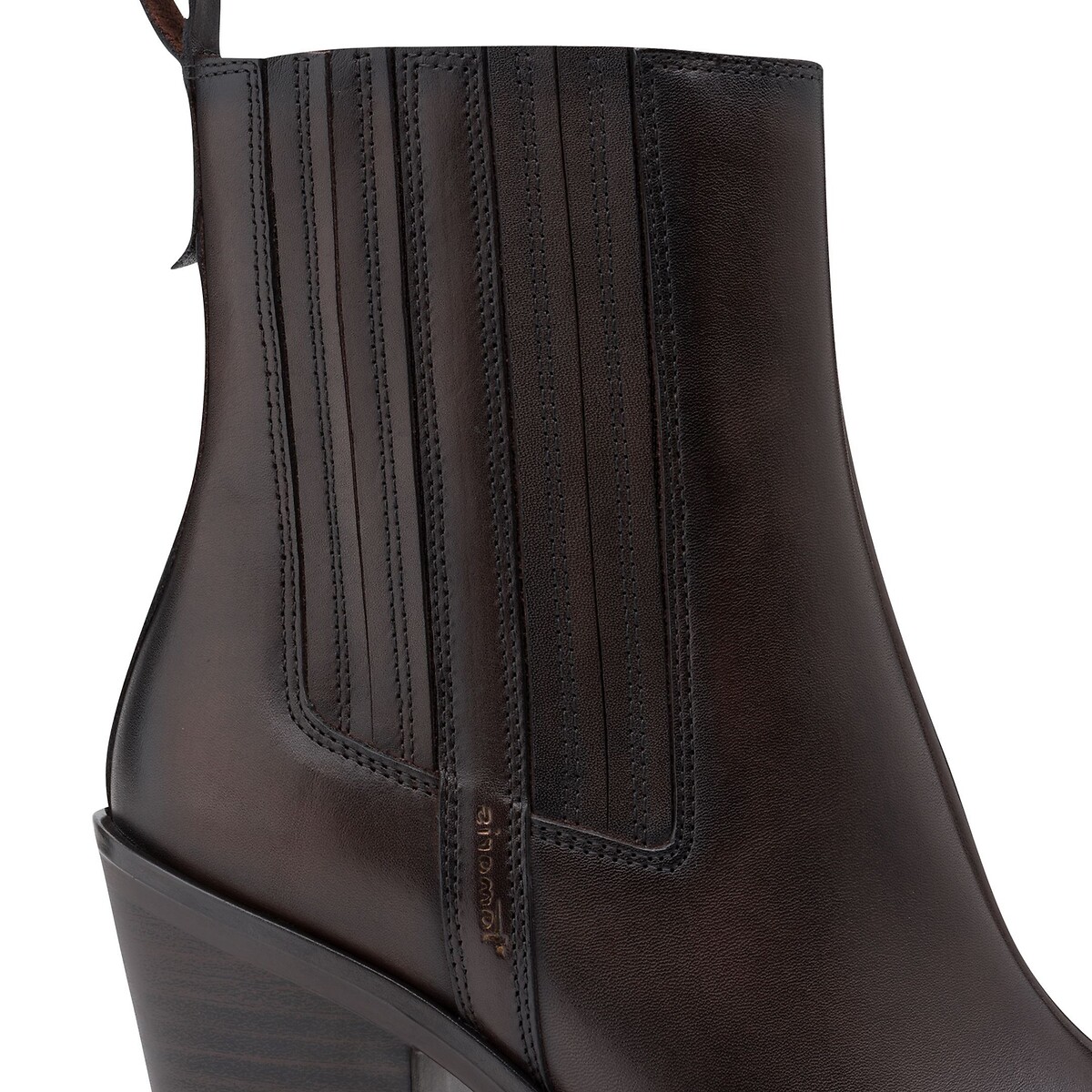 Leather Cowboy Boots dark brown, TAMARIS