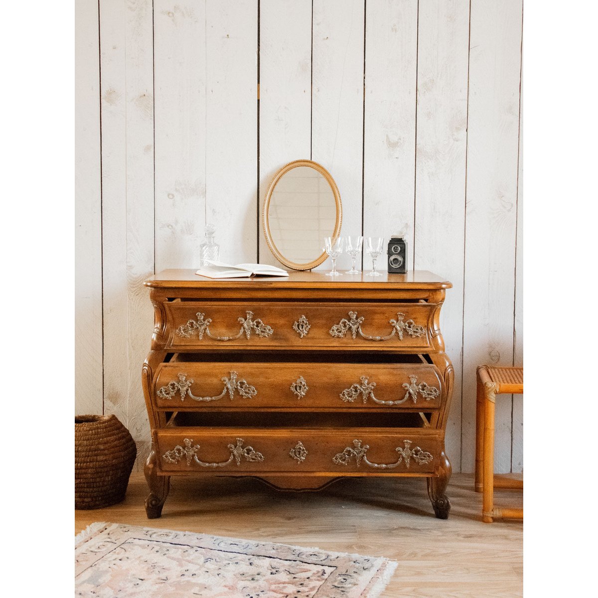 Commode en bois Garance N°197 - Bon état bois foncé, DEBONGOUT