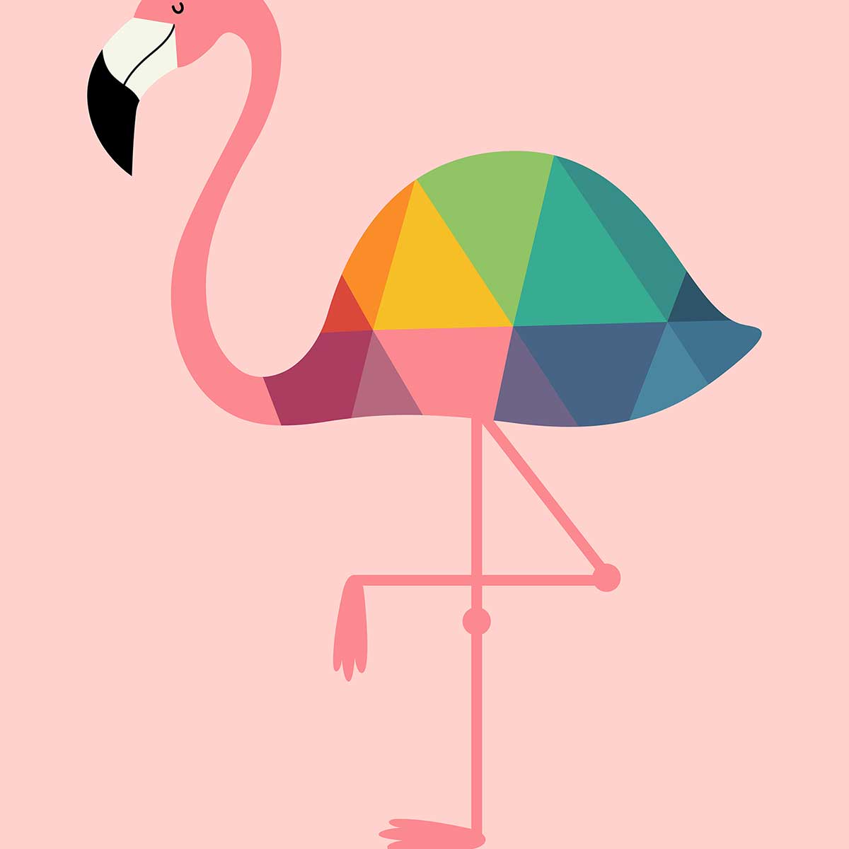 Tableau flamingo so girly toile imprimée, HEXOA