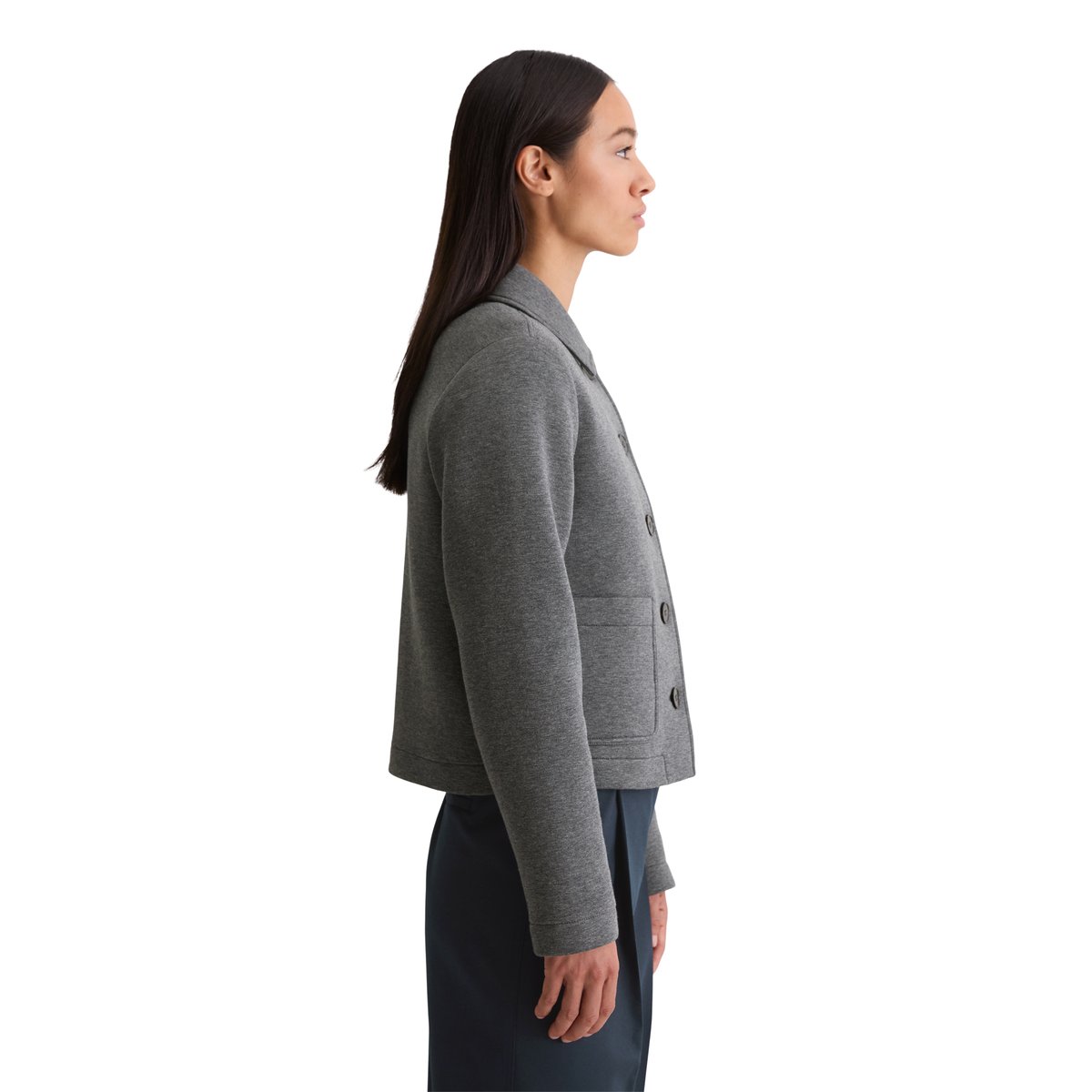 Veste en jersey régulière en mélange de coton organique gris, MARC O'POLO