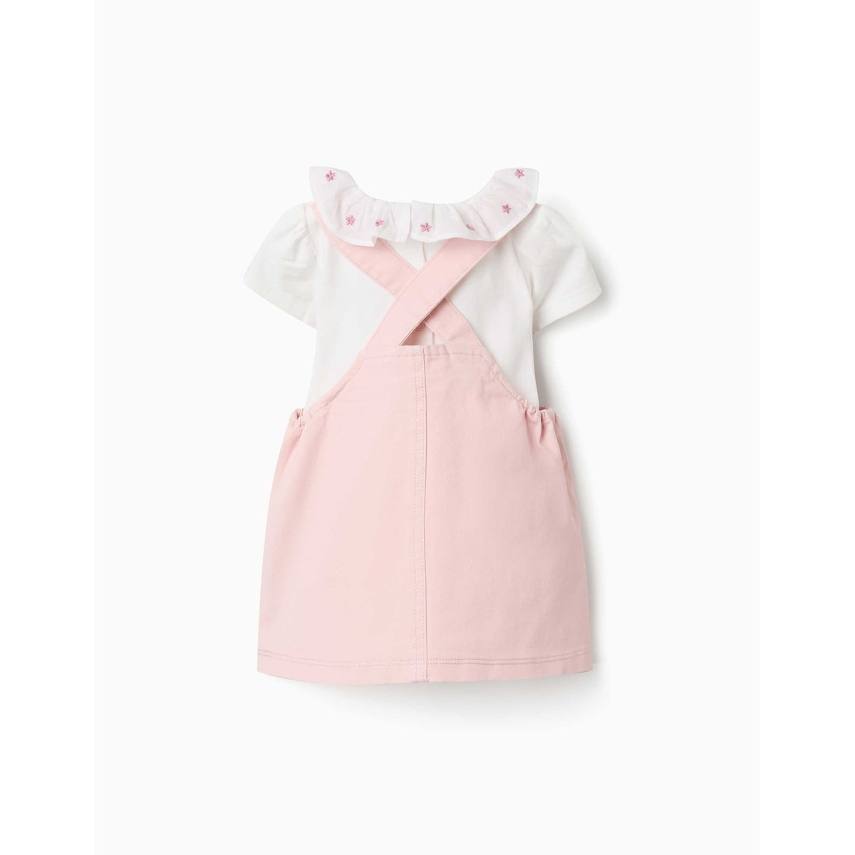Body en coton et robe chasuble en sergé rose, ZIPPY