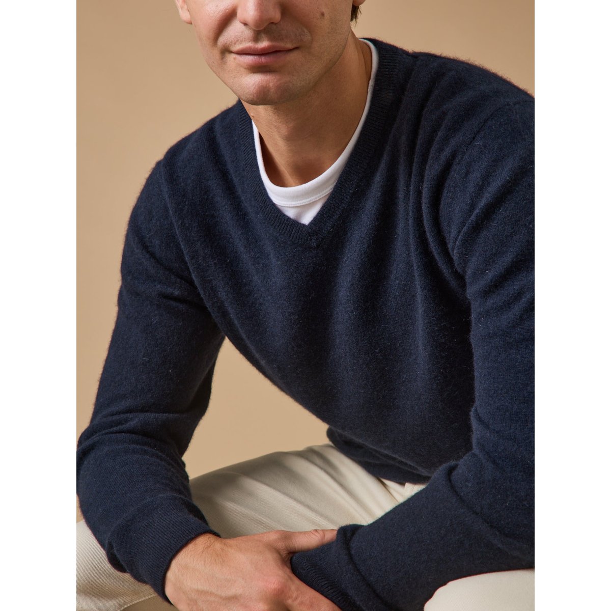 Pull col V - Collection Cachemire marine, CYRILLUS