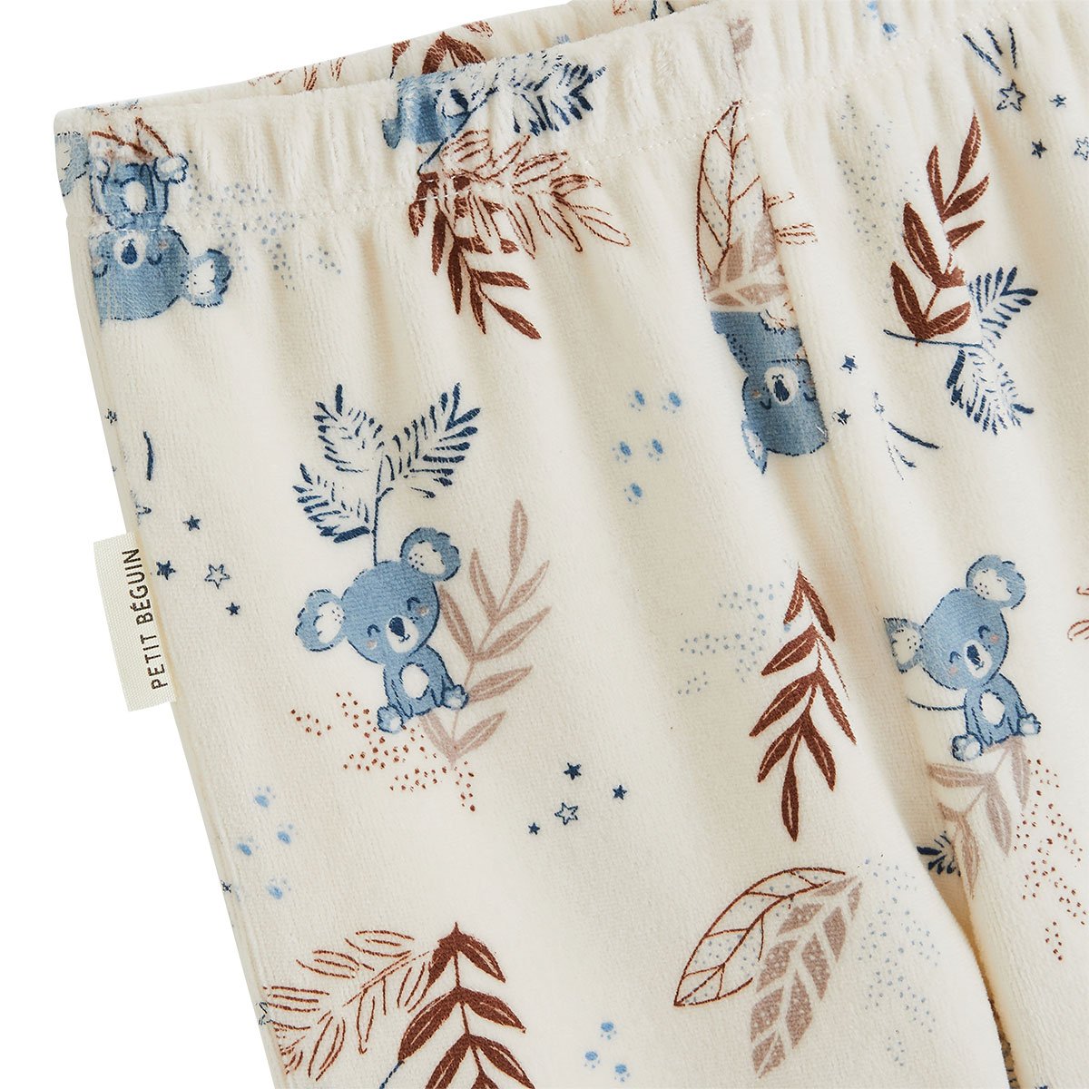 Lot de 2 pyjamas enfant 2 pièces en velours Mathéo bleu, PETIT BEGUIN