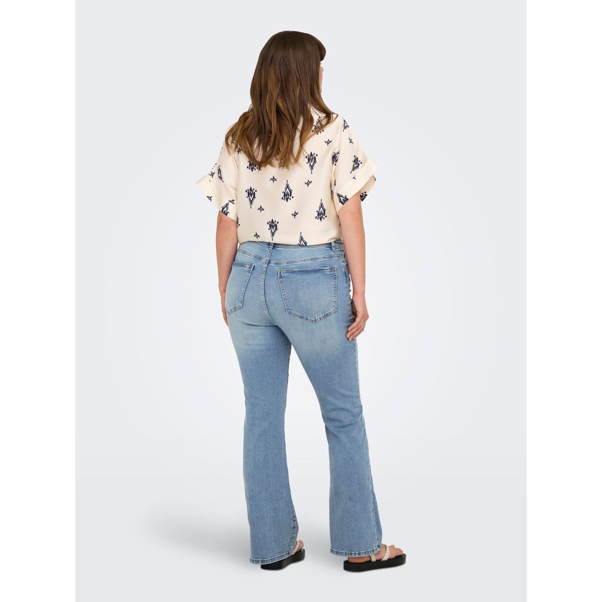 Jean Flared light medium blue denim, ONLY CARMAKOMA