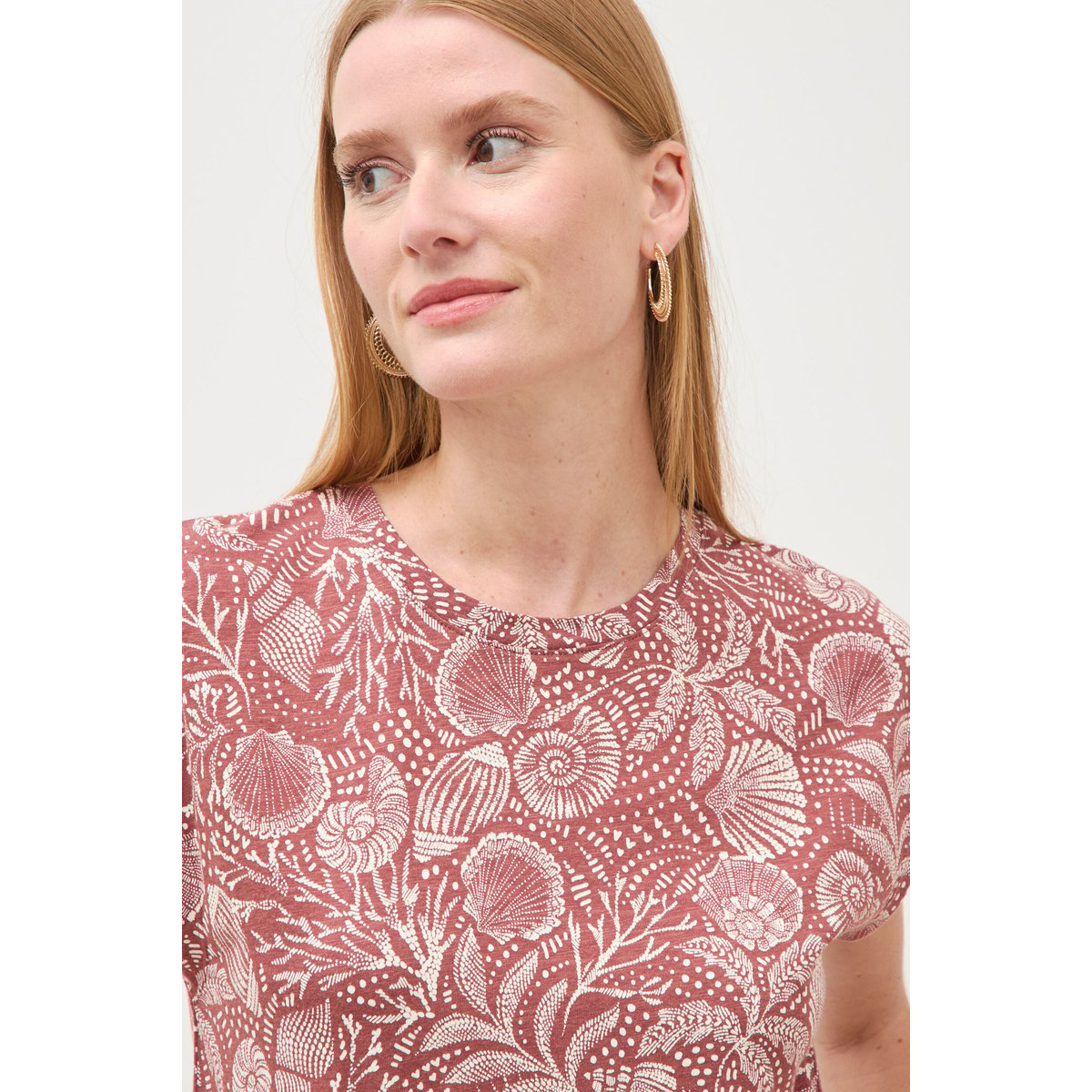 T-shirt sans manches col rond marron cognac, BONOBO