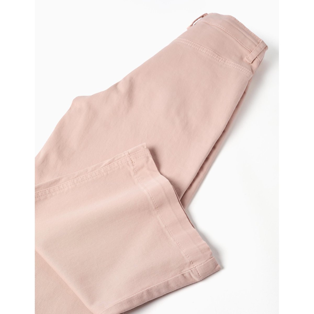 Pantalon en sergé à jambe large avec poches à l'avant rose clair, ZIPPY