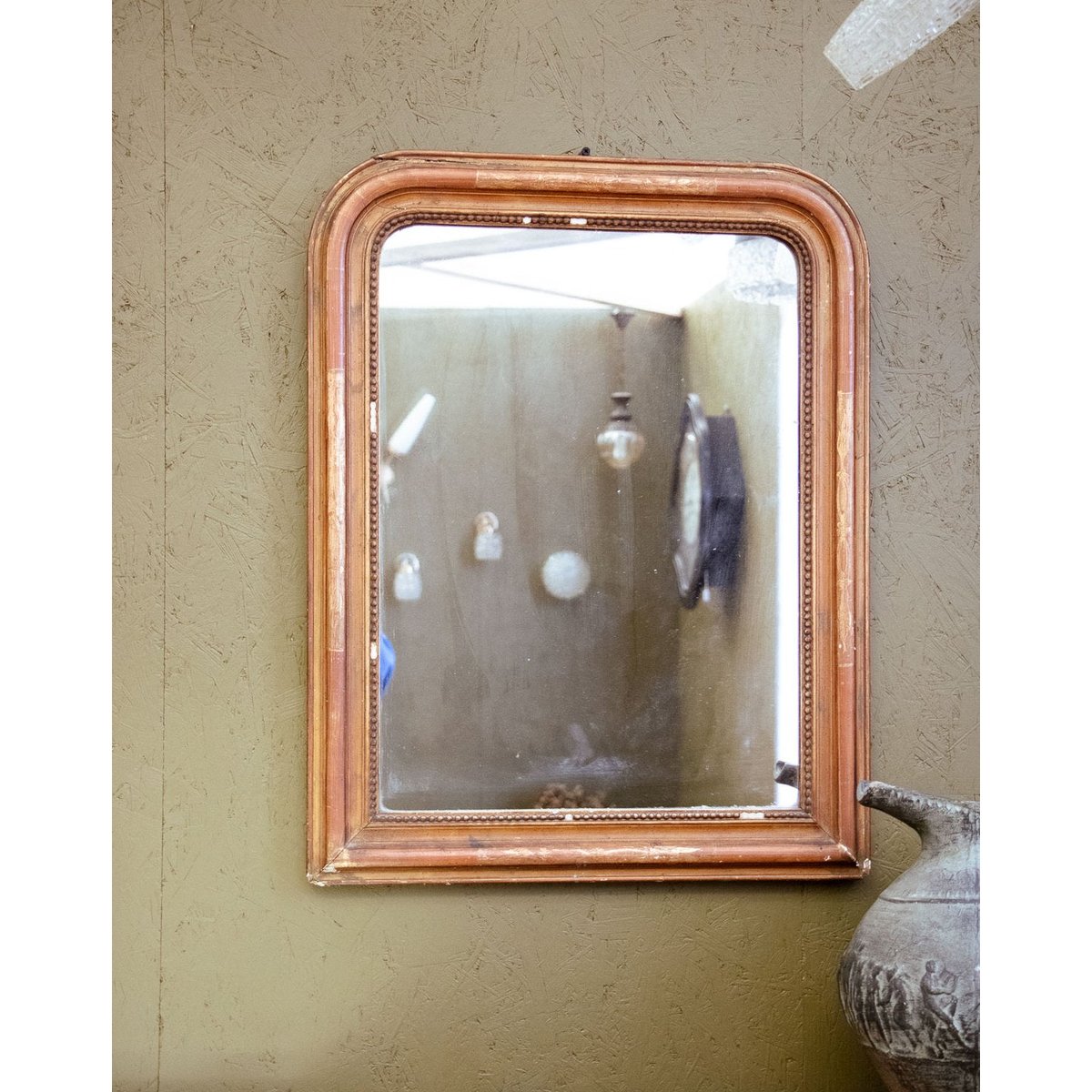 Miroir en plâtre Georges N°1098 - Bon état bois foncé, DEBONGOUT