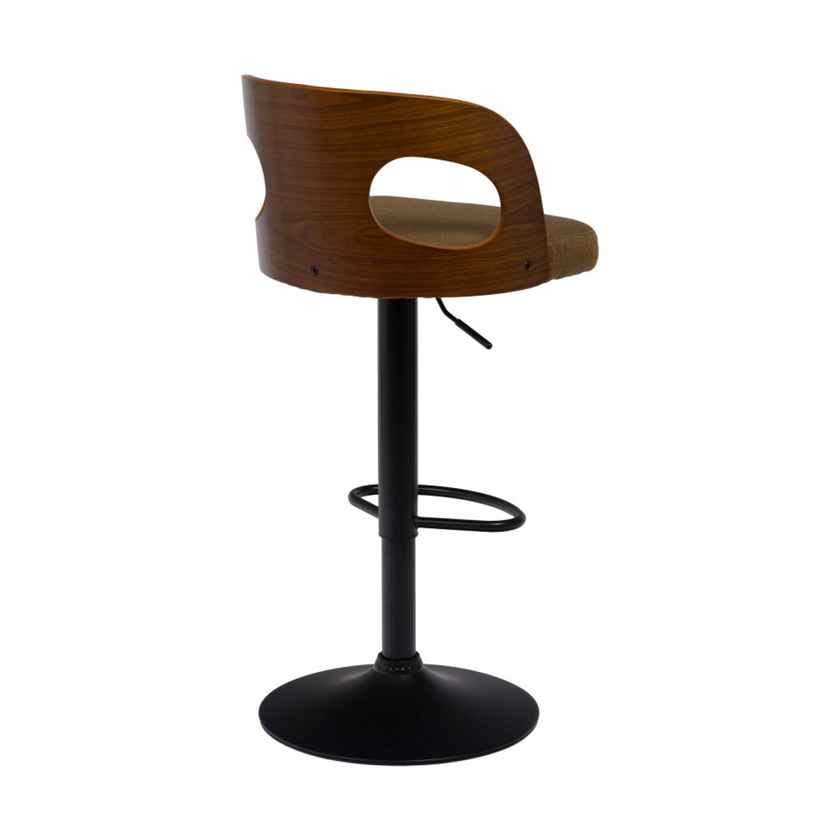 Tabouret de bar en tissu  assise 65-75 cm Émilie jaune, AMADEUS
