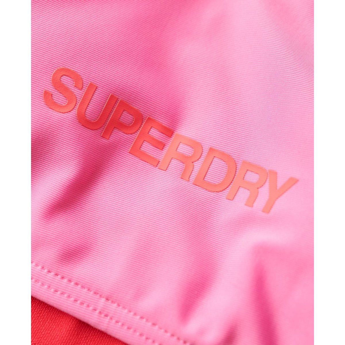 Haut de bikini bandeau à logo rose paparazzi, SUPERDRY
