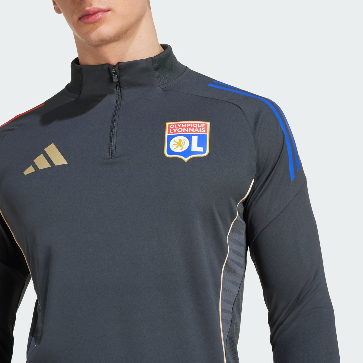 Haut D'entraînement Olympique Lyonnais Tiro 25 Competition Haut D'entraînement Olympique Lyonnais Tiro 25 Competition carbon / hazy beige, adidas Performance