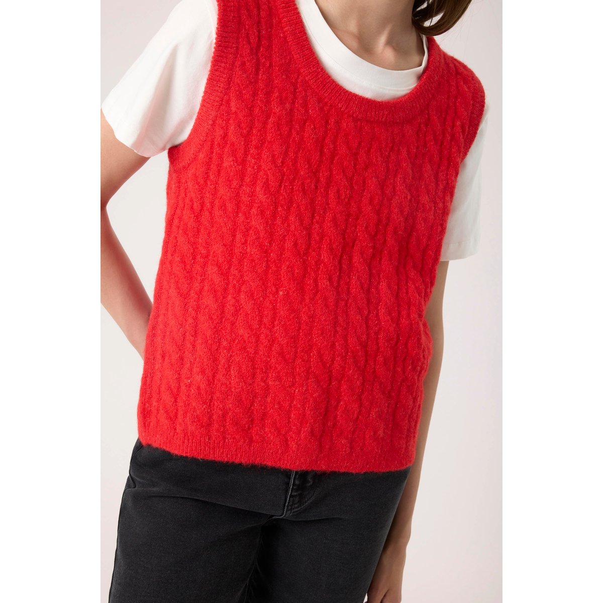 Manteau tricoté rouge red alert, SOAKED IN LUXURY