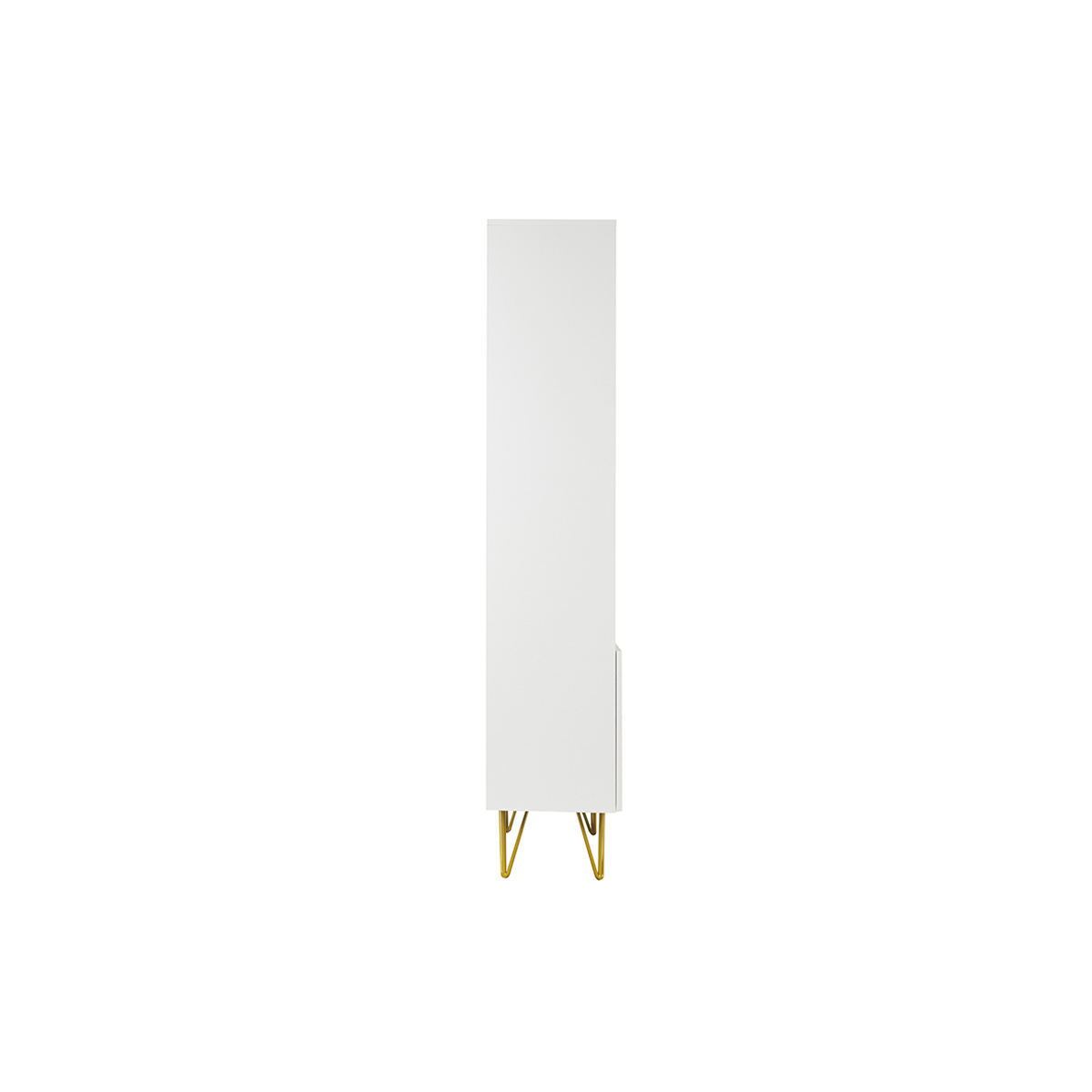 Bibliothèque design gravée blanc mat et métal doré 2 portes L86 cm OZEN blanc, MILIBOO