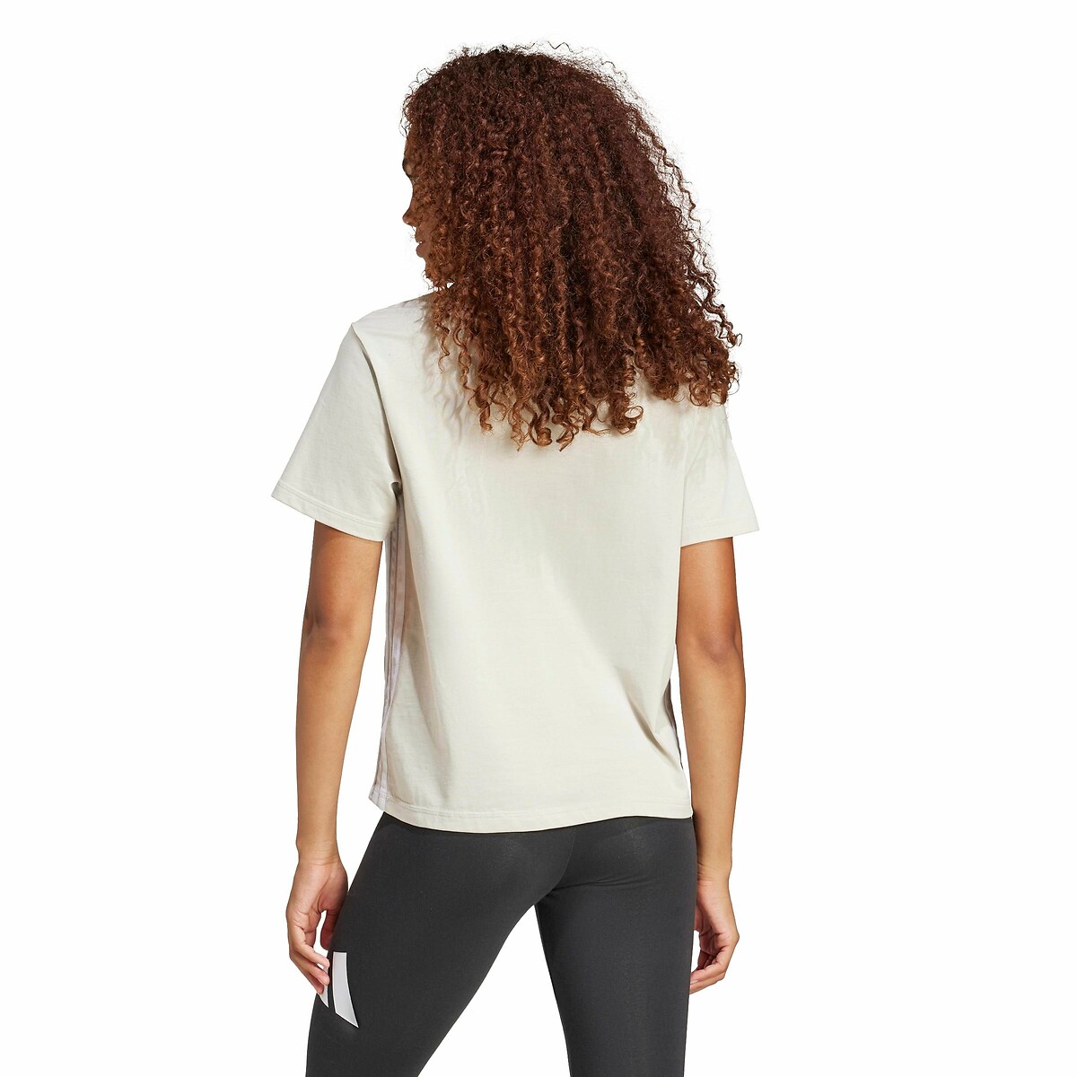 T-shirt Essentials 3-Stripes ecru, ADIDAS SPORTSWEAR