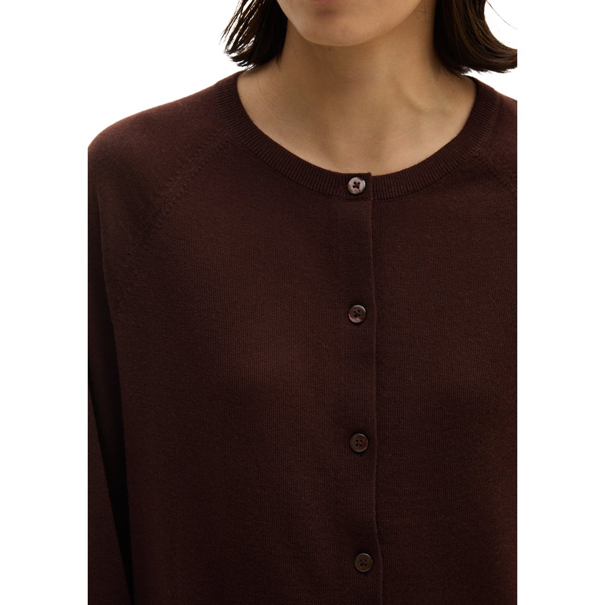 Cardigan relaxed en laine mérinos douce rouge, MARC O'POLO