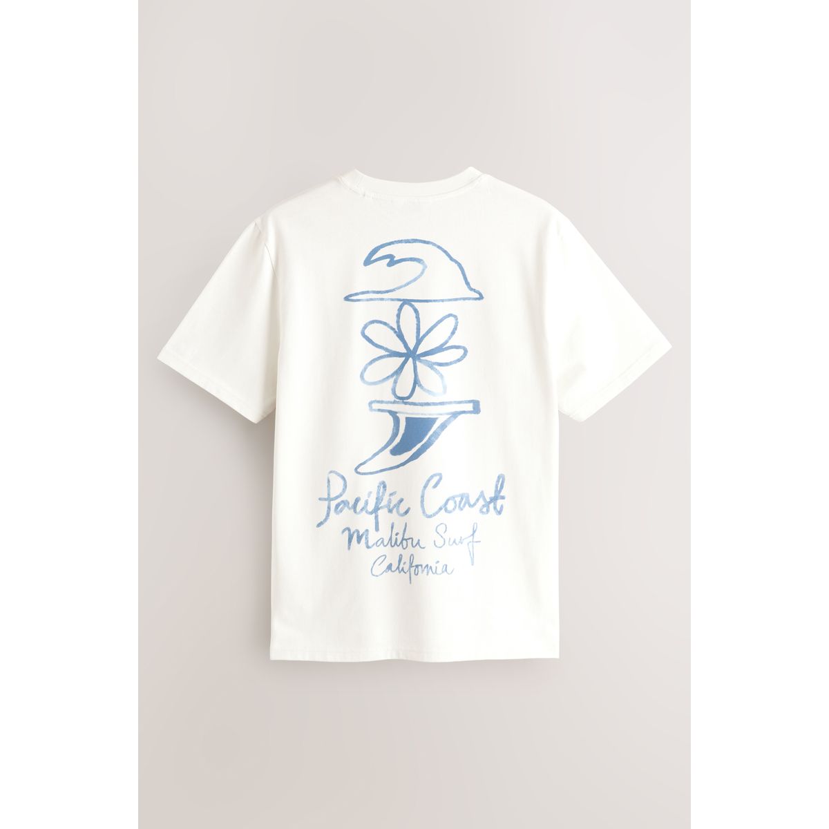 T-shirt imprimé surf blanc, NEXT