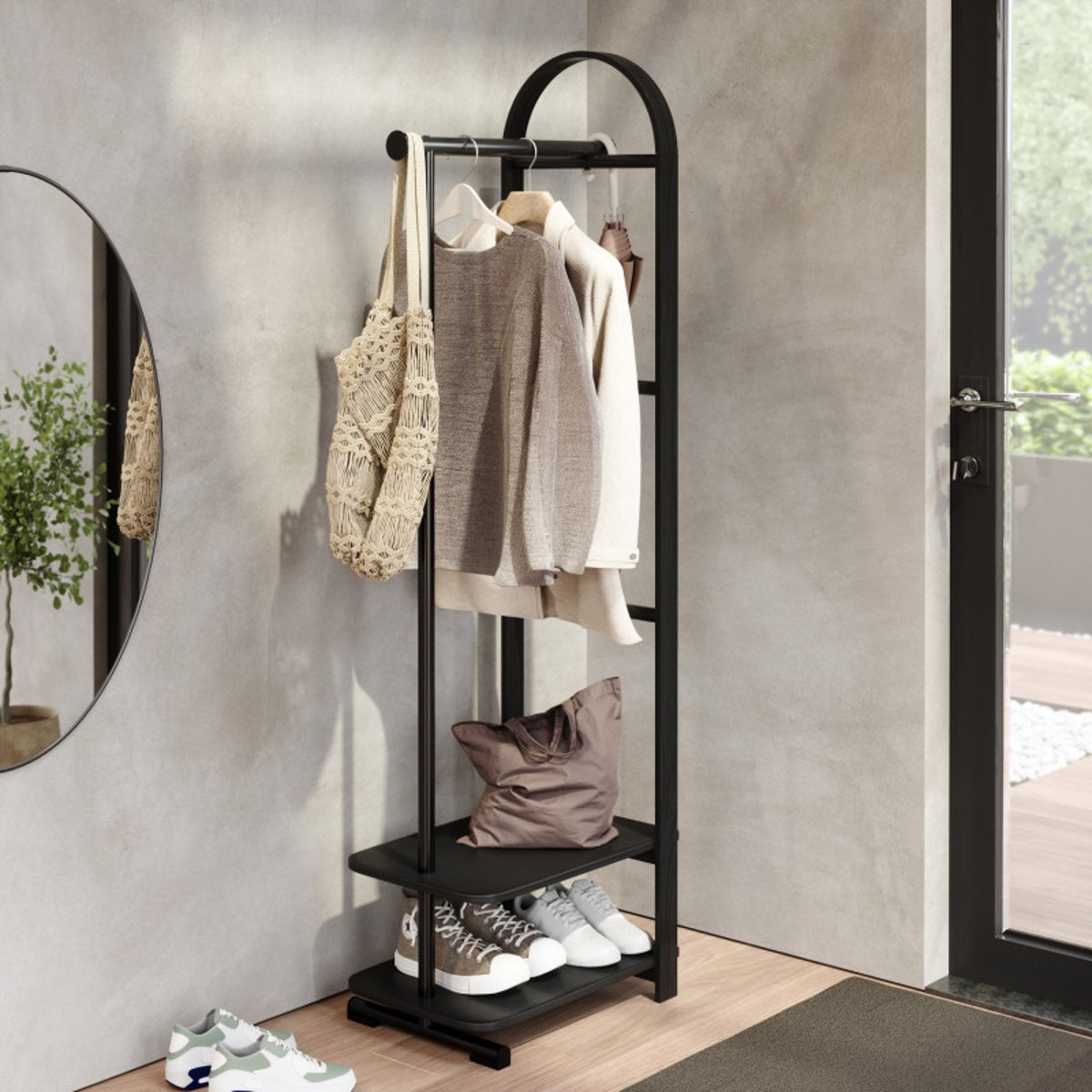Portant vêtements meuble entrée  BELLWOOD noir, UMBRA