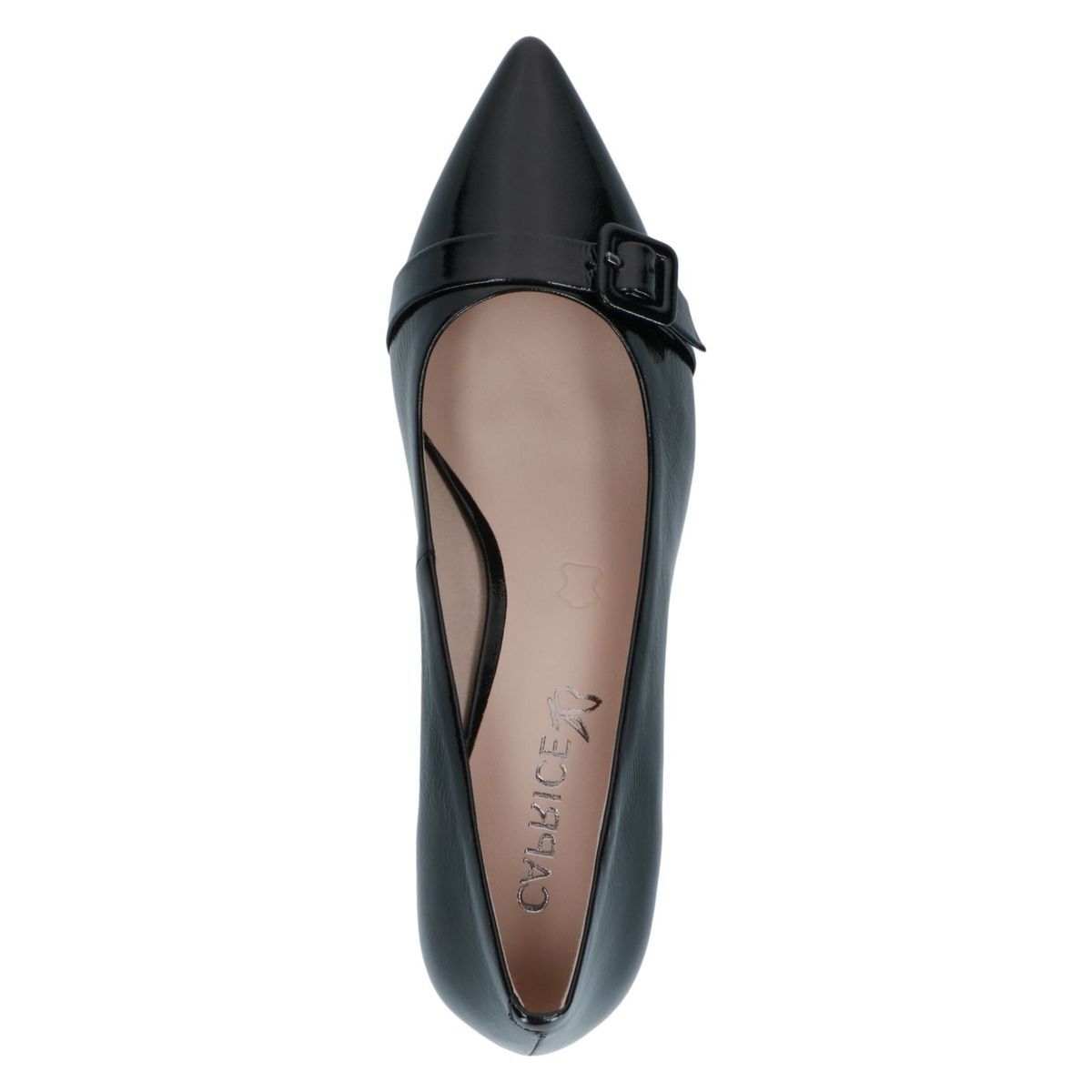 Escarpin en cuir noir mat, CAPRICE