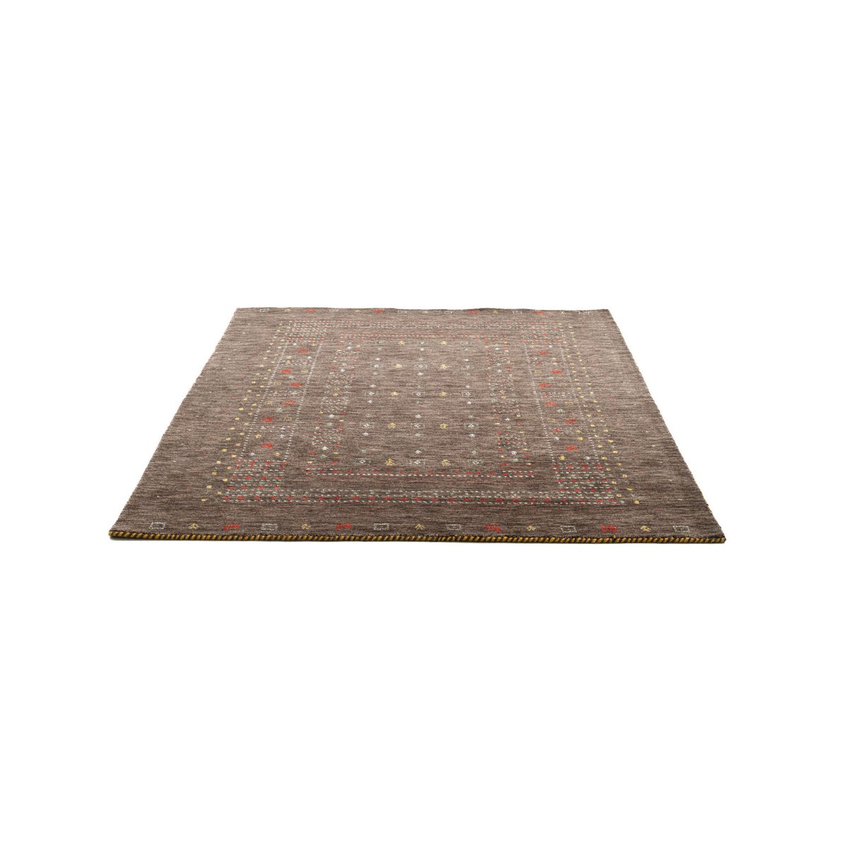 Tapis en laine vierge tissé à la main marron, THEKO