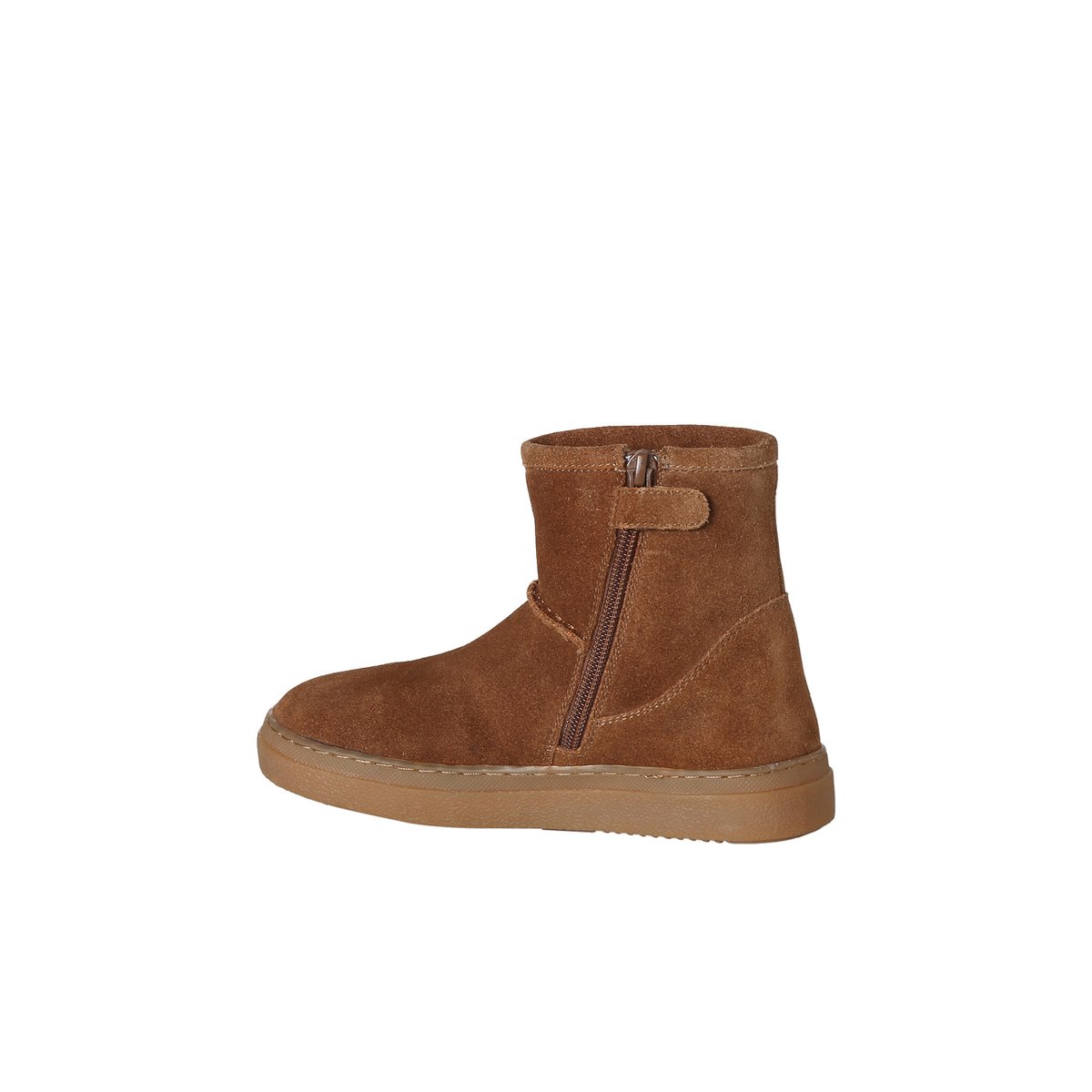 Boots cuir zippées marron, VERTBAUDET