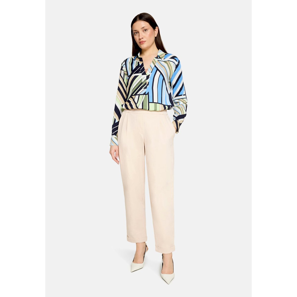 Pantalon à enfiler à poches extérieures gris, BETTY BARCLAY