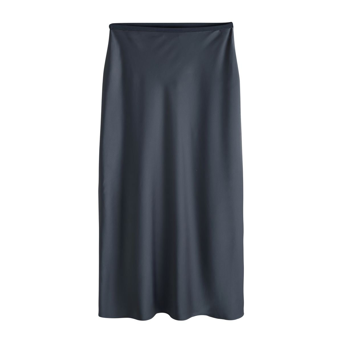 Jupe mi-longue en satin gris foncé, NEXT