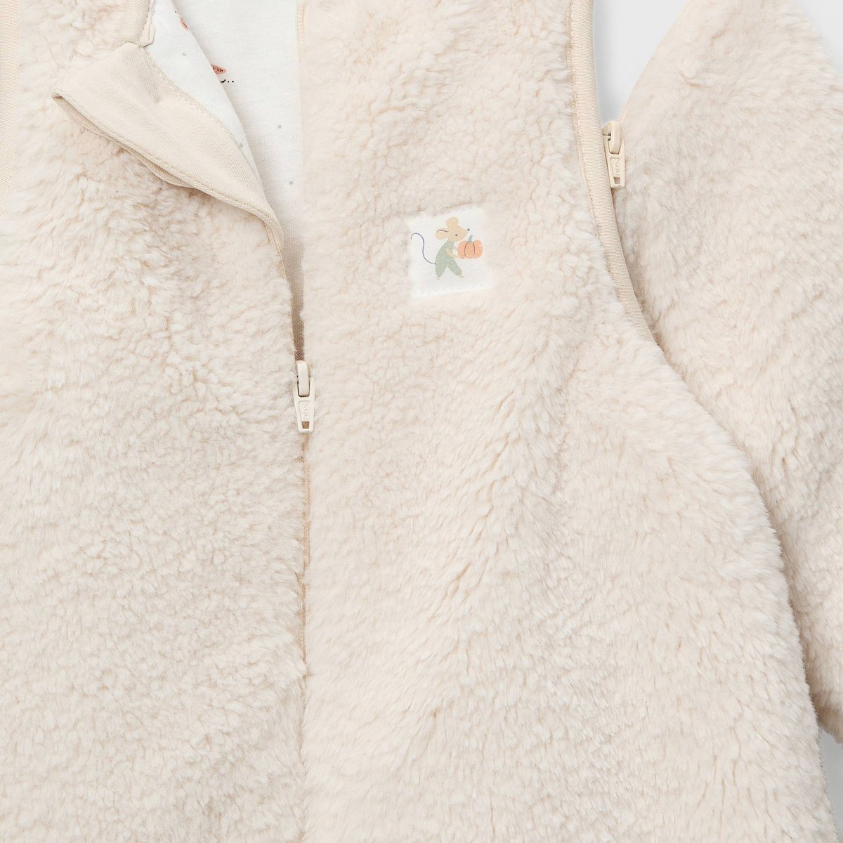 Gigoteuse en sherpa TOG 3,5 avec manches amovibles ecru, BOUT'CHOU