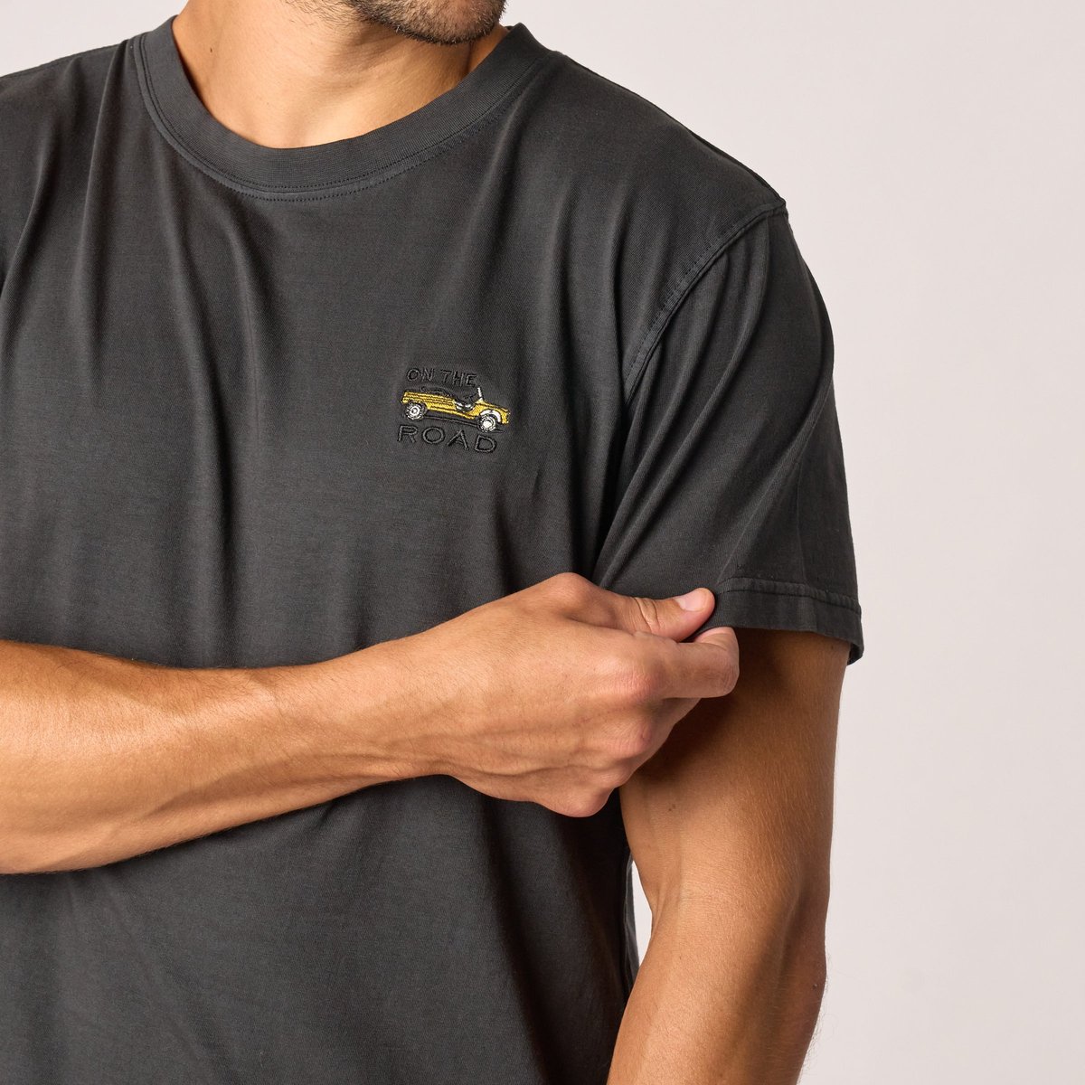 T-shirt en coton biologique ROADTRIP noir, BILLYBELT