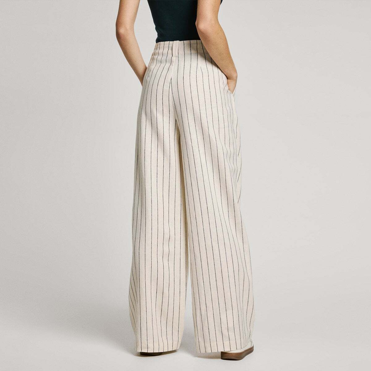 Pantalon Large À Rayures blanche mousse, PEPE JEANS