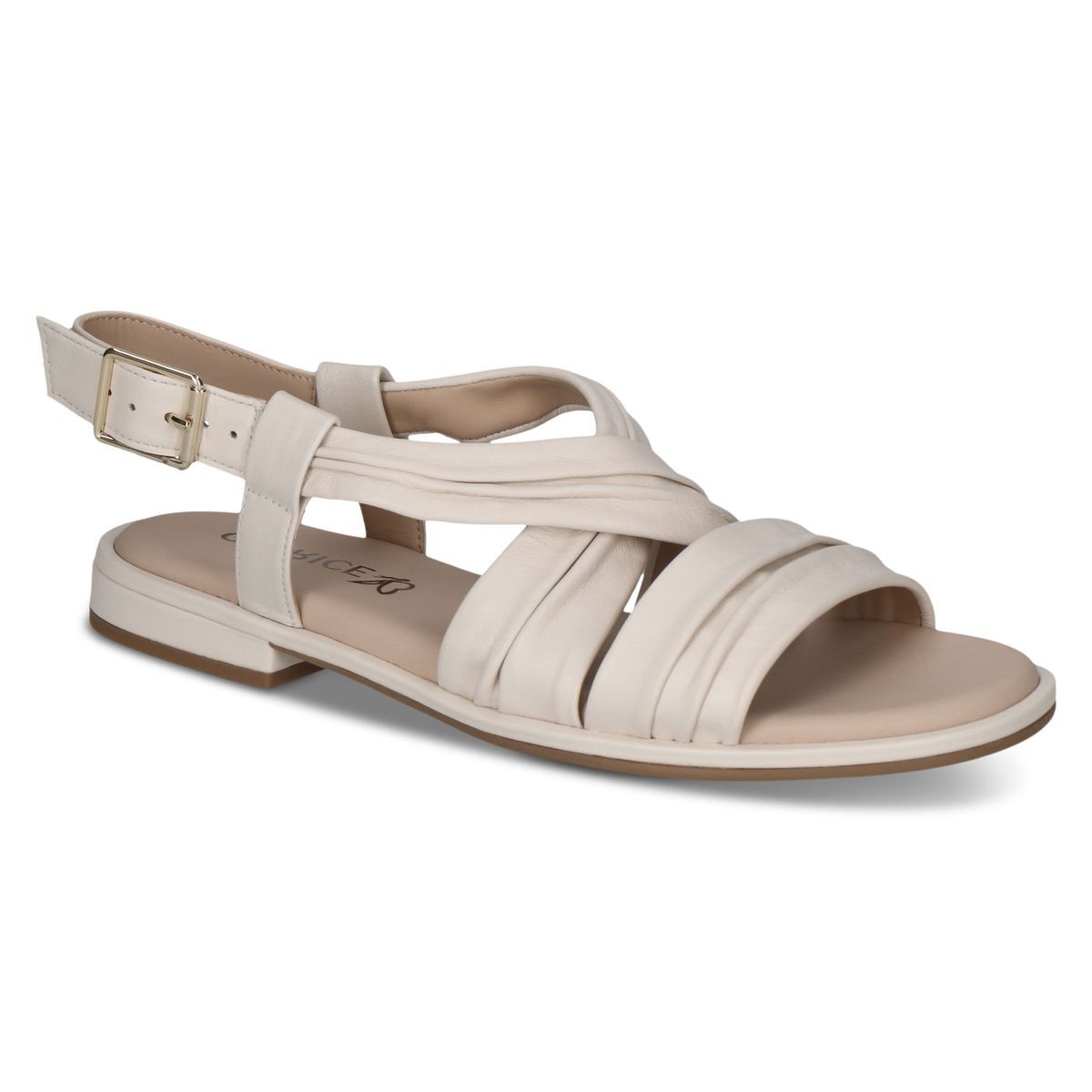 Sandale en cuir blanc pistache, CAPRICE