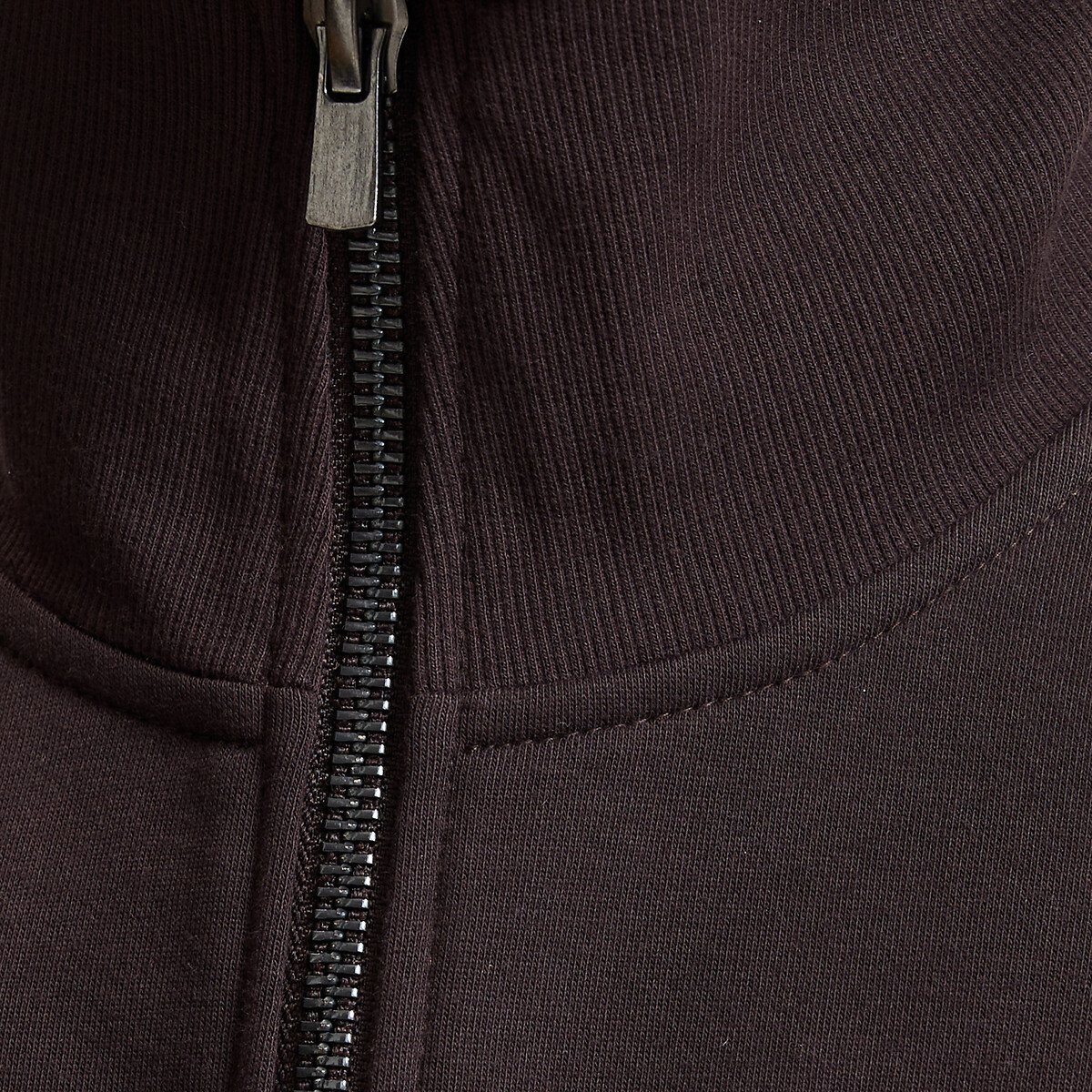 Sweat col camionneur zippé marron, LA REDOUTE COLLECTIONS