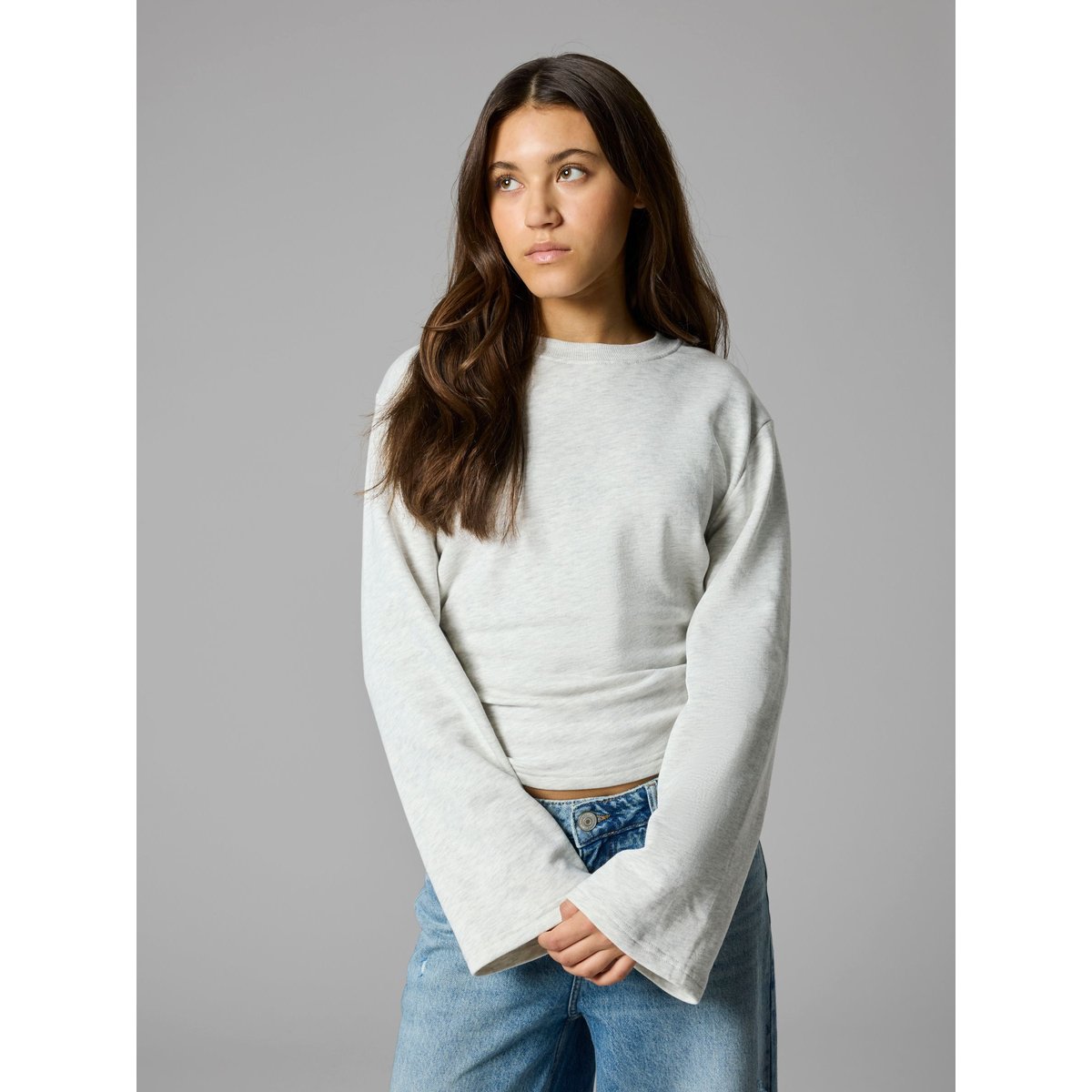 Sweat-Shirt gris - light grey melange1, NAME IT