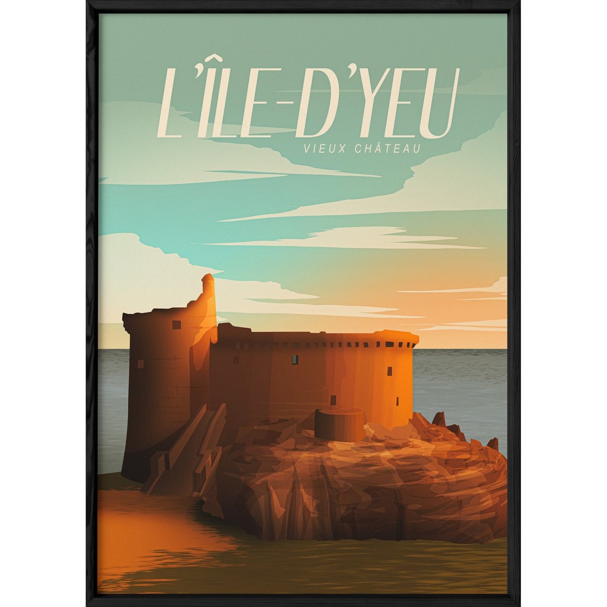 Affiche ville Île d'Yeu blanc, L'AFFICHERIE