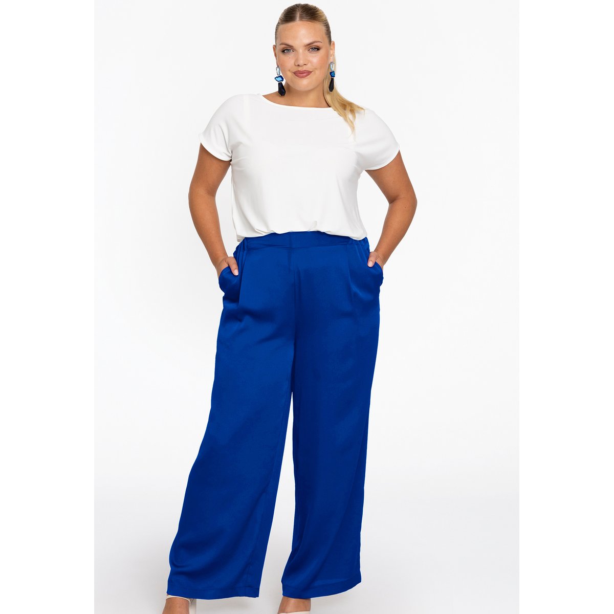 Pantalon imprimée indigo, YOEK