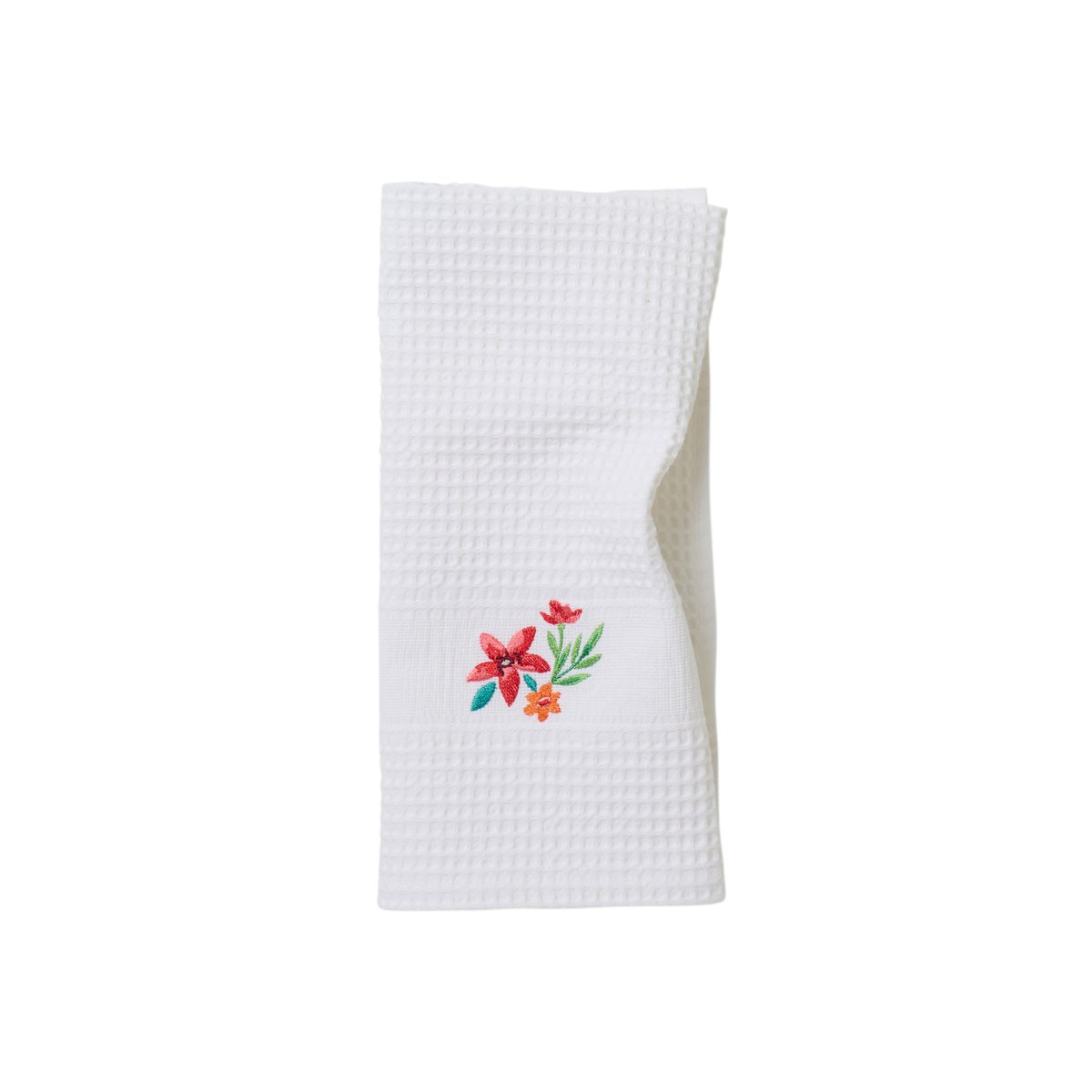 Torchon de cuisine coton PISTIL blanc, CARRE BLANC
