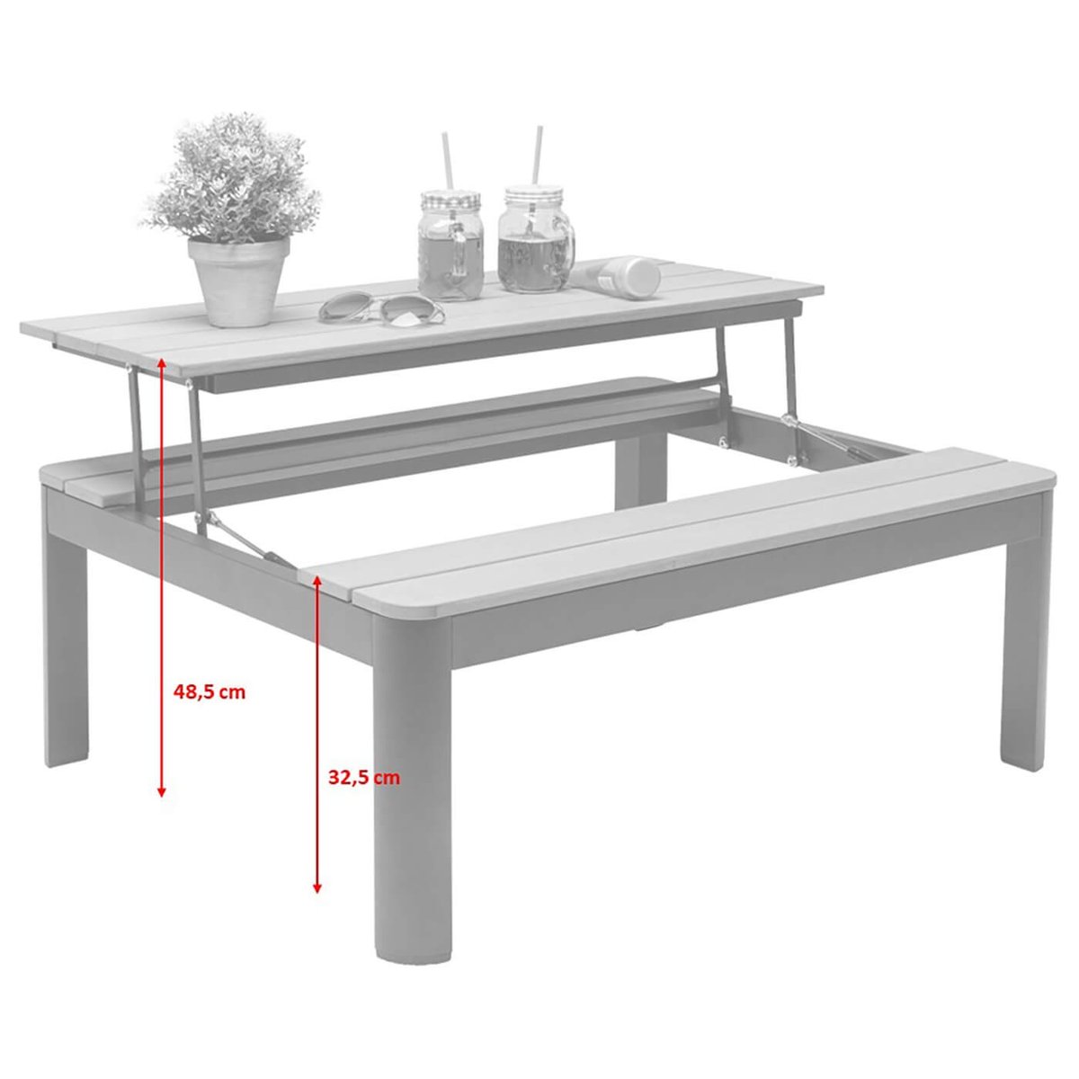 Table basse de jardin dépliante, HAPPY DAY marron, KARE DESIGN