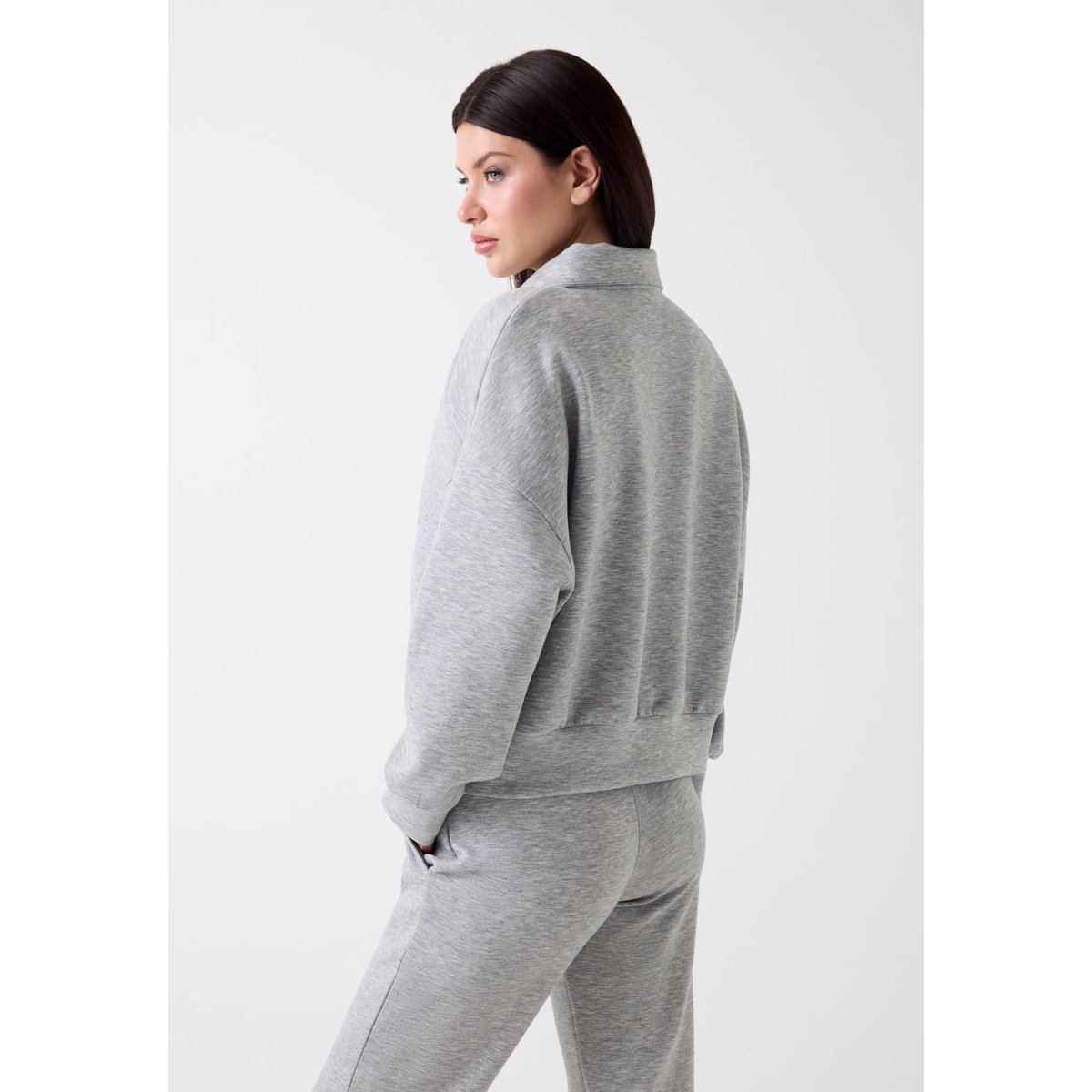 Sweatshirt À Demi-Fermeture Éclair gris, GUESS