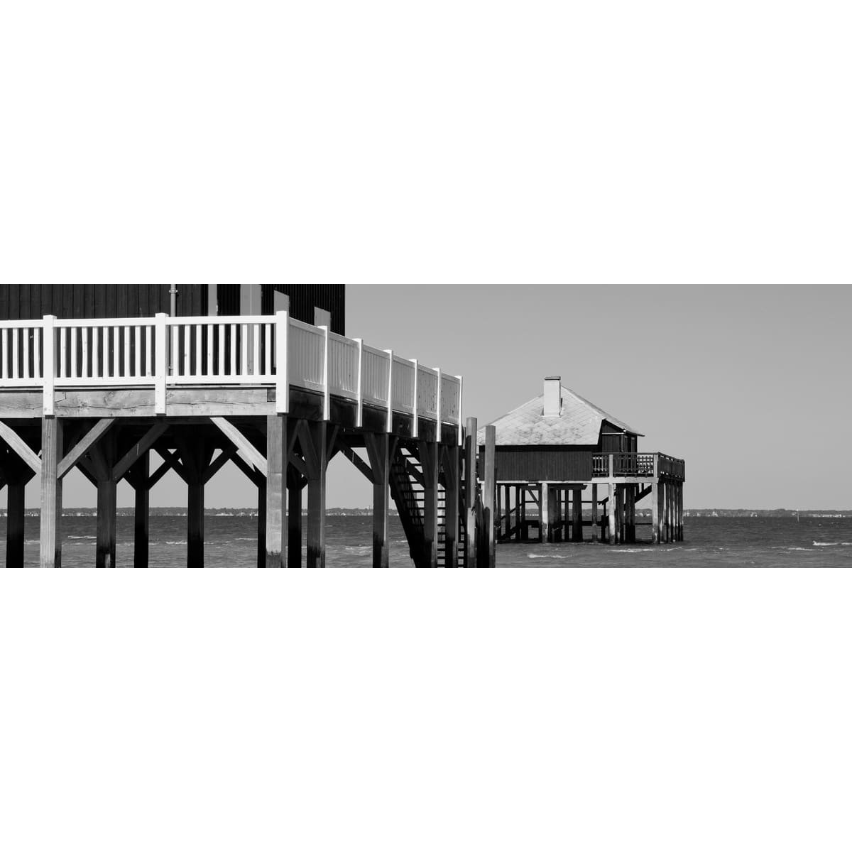 Tableau Mural Cabanes Noir Et Blanc PLAGE tableaux sur toile-noir & blanc, CEANOTHE