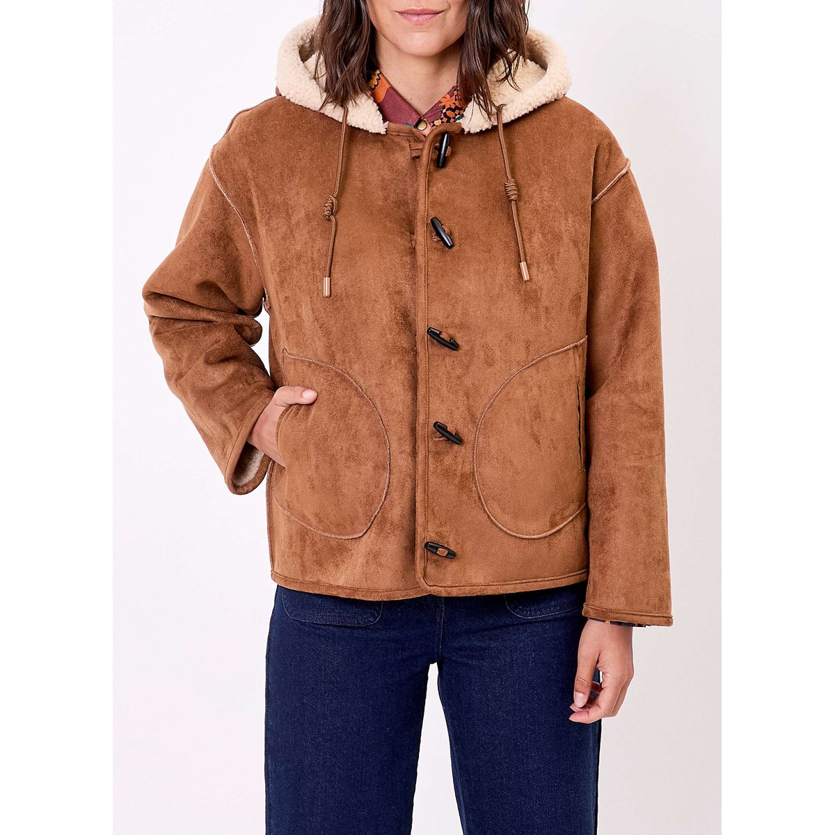 Manteau suède réversible SADAR camel sadar, LA FIANCÉE