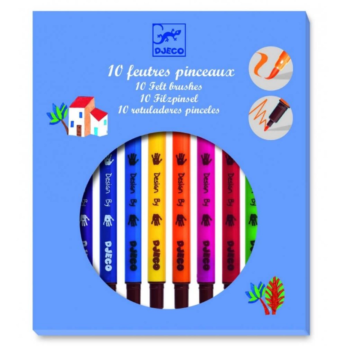 Feutres pinceaux Classique orange, DJECO
