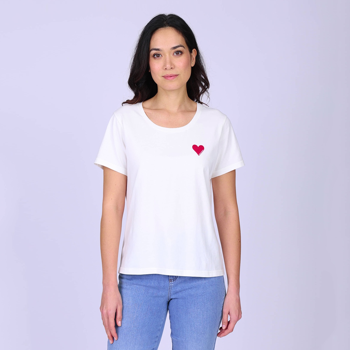 T-shirt cœur Glenna blanc casse, MISE AU GREEN