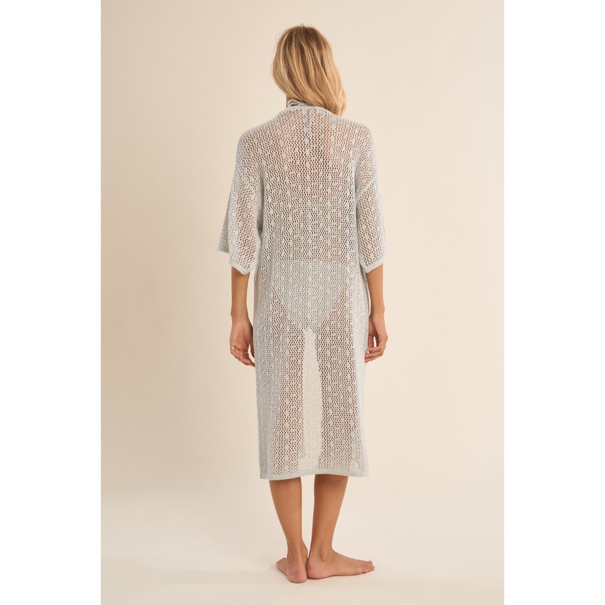 Gilet large ajouré, irisé silver, MOLLY BRACKEN