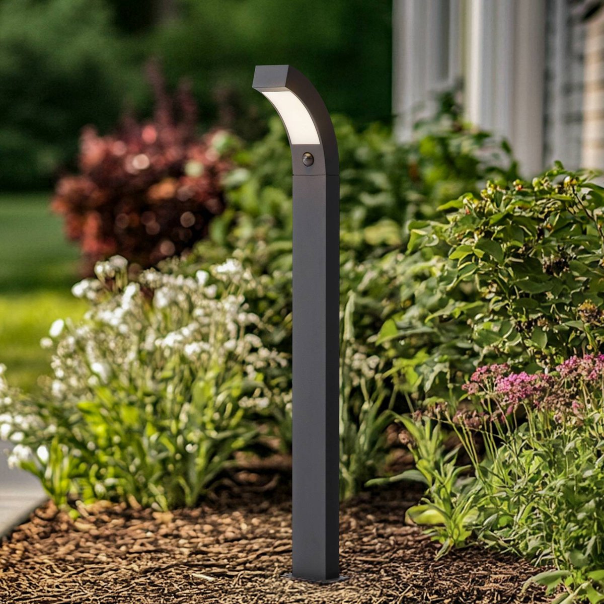 Luminaire extérieur en aluminium moderneLED gris graphite, blanc transparent, LUCANDE