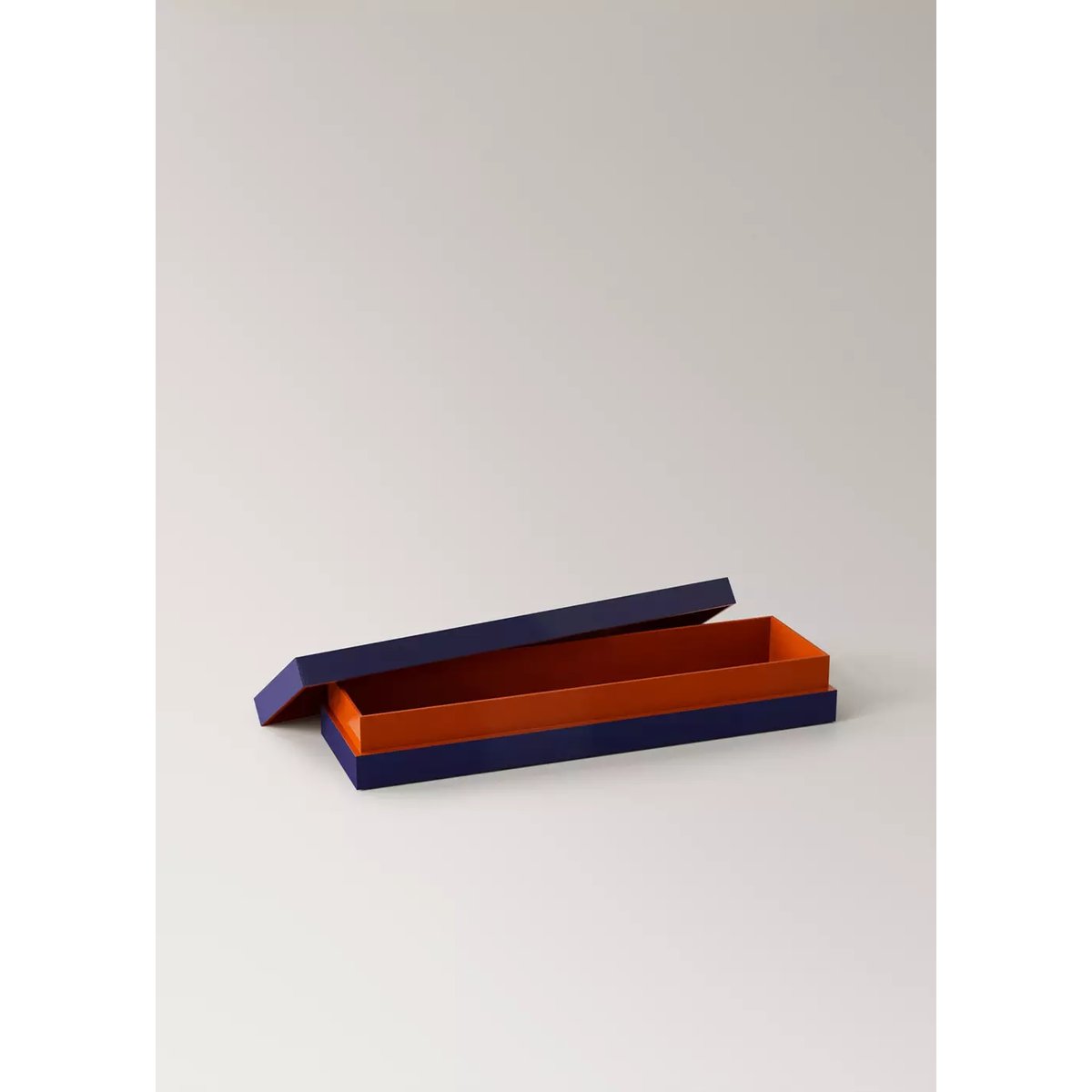Boîte laquée bicolore, moyenne et allongée bleu, MANGO HOME